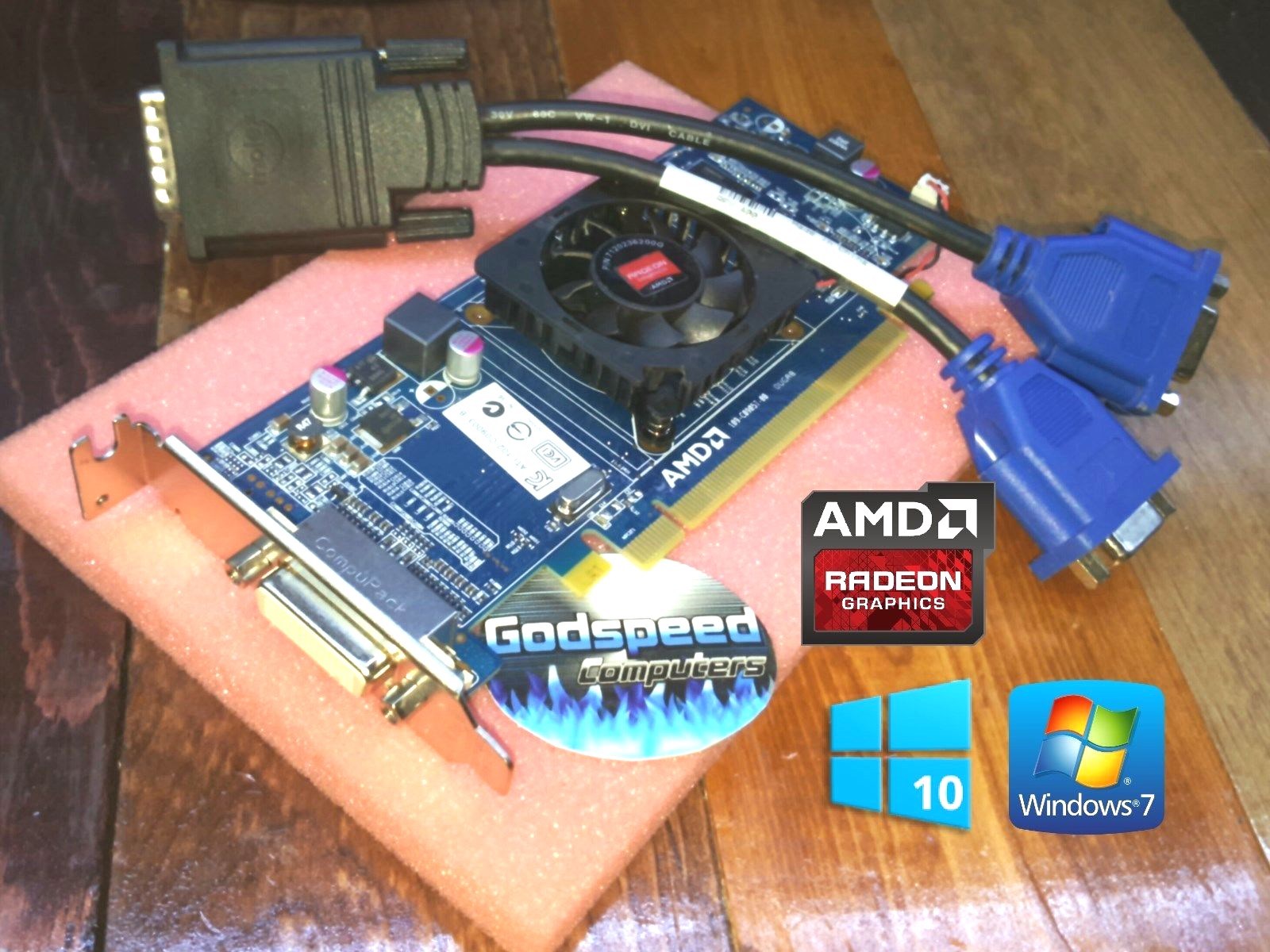 HP Pavilion Slimline s5212y AMD Radeon Dual Monitor VGA Video Card w/ Cable