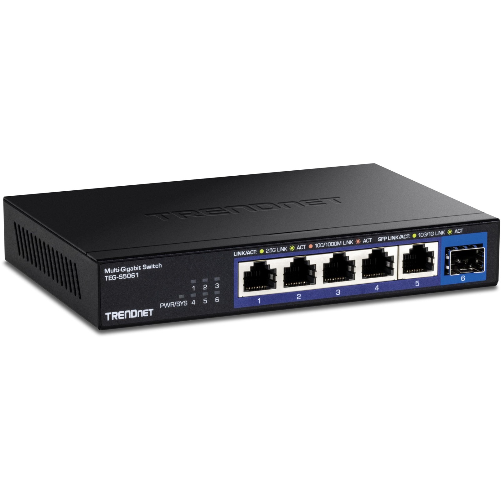 TRENDnet 6-Port Unmanaged 2.5G Switch with 10G SFP+Port, TEG-S5061, 5 x 2.5GB...