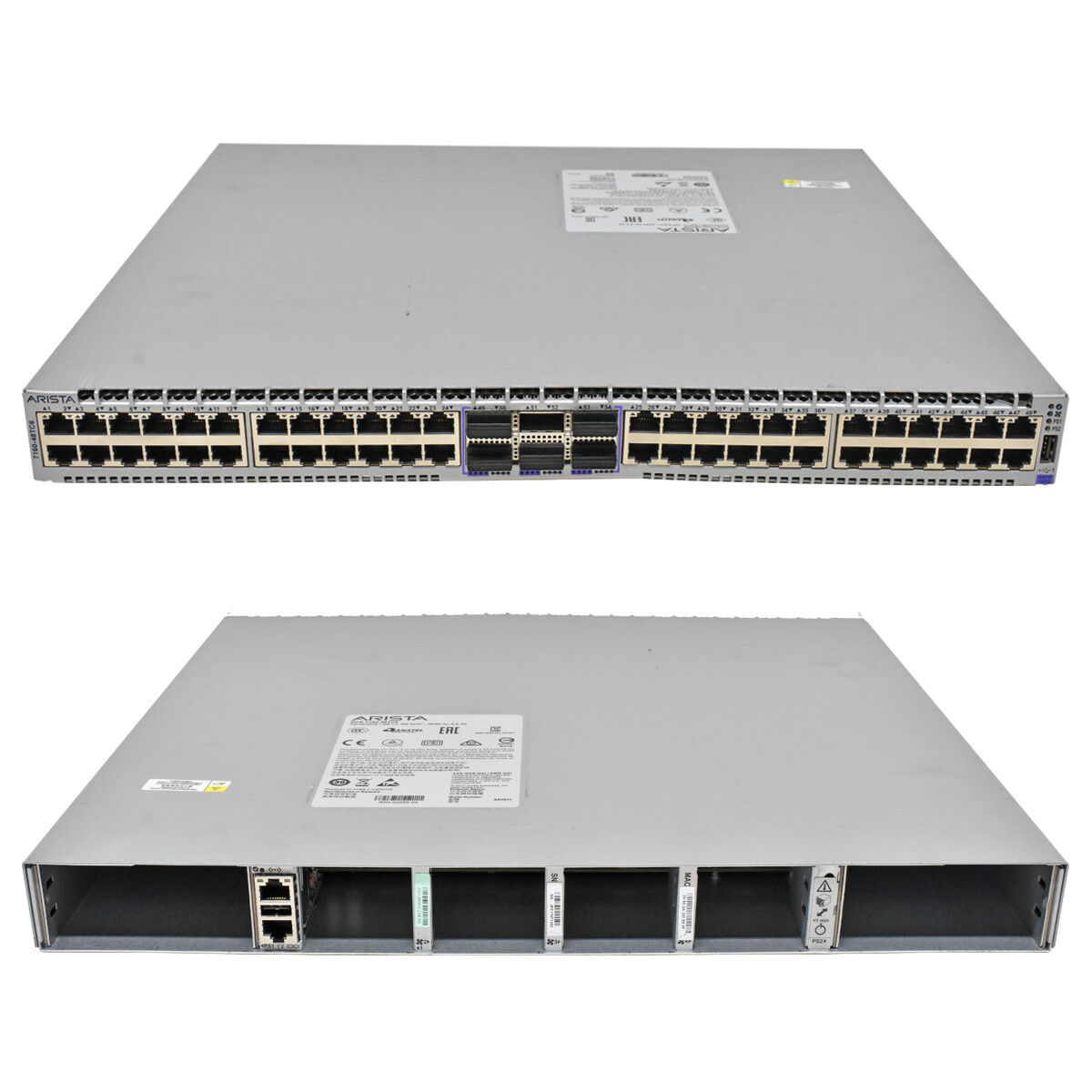 Arista DCS-7160-48TC6 48Port 10G RJ45 Ethernet Switch 6x 100G QSFP w/o Fans PSUs