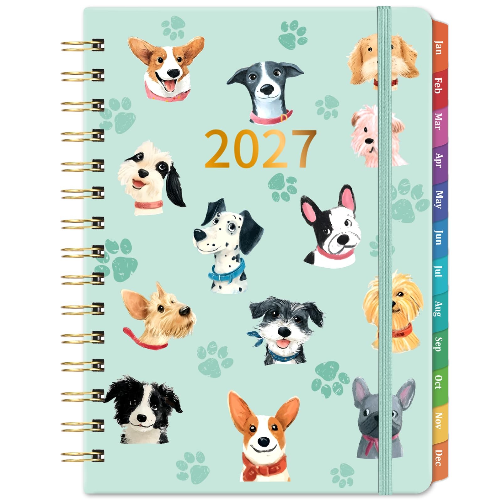 Planner 2027 Weekly Monthly Undated Schedule Organizer Notebook Green