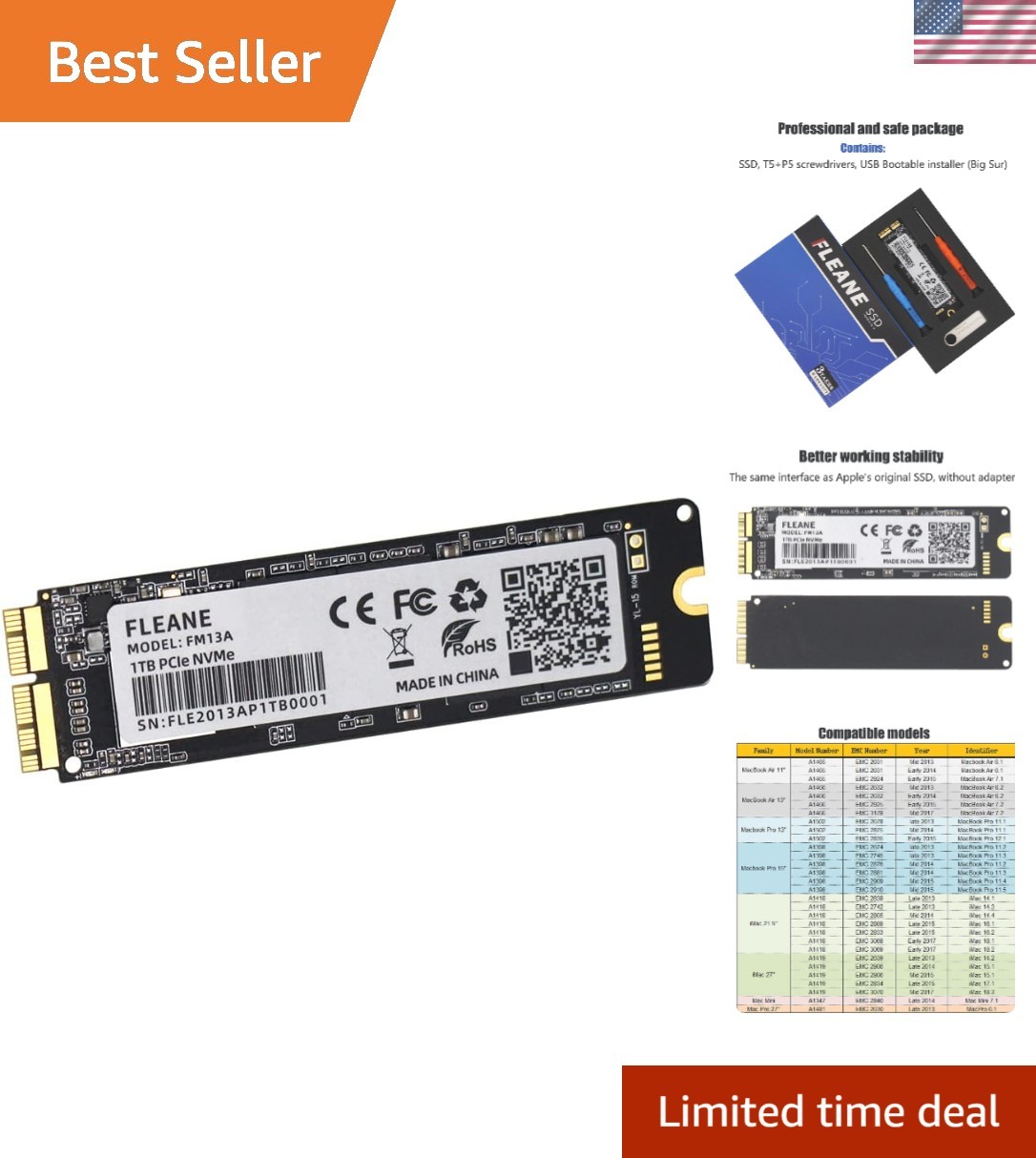 Upgrade Your Mac: 256GB NVMe SSD with High-Speed Data Transfer & Tools