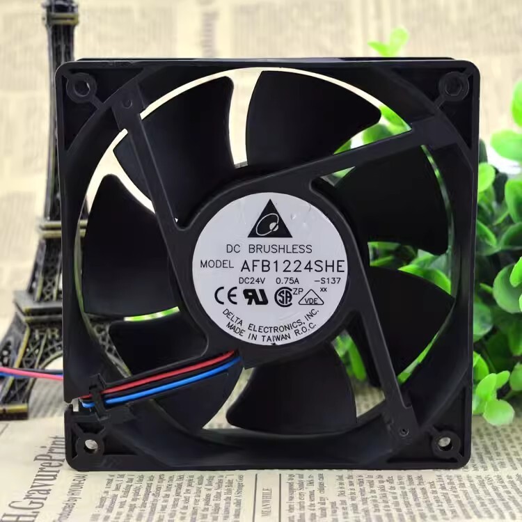 Delta AFB1224SHE 12038 DC24V 0.75A 12CM 3-Wire Inverter Cooling Fan