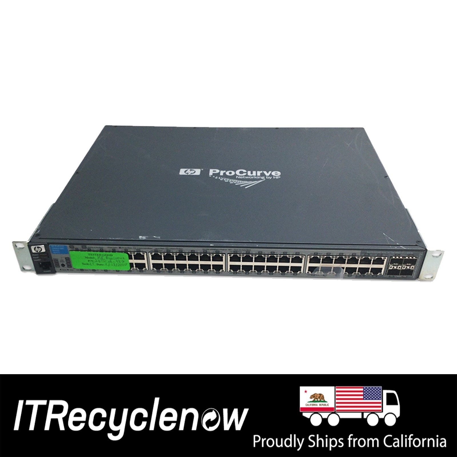 48 Port 1Gb RJ45 HP ProCurve Managed Ethernet Switch w/ Ears | 4x 1Gb SFP