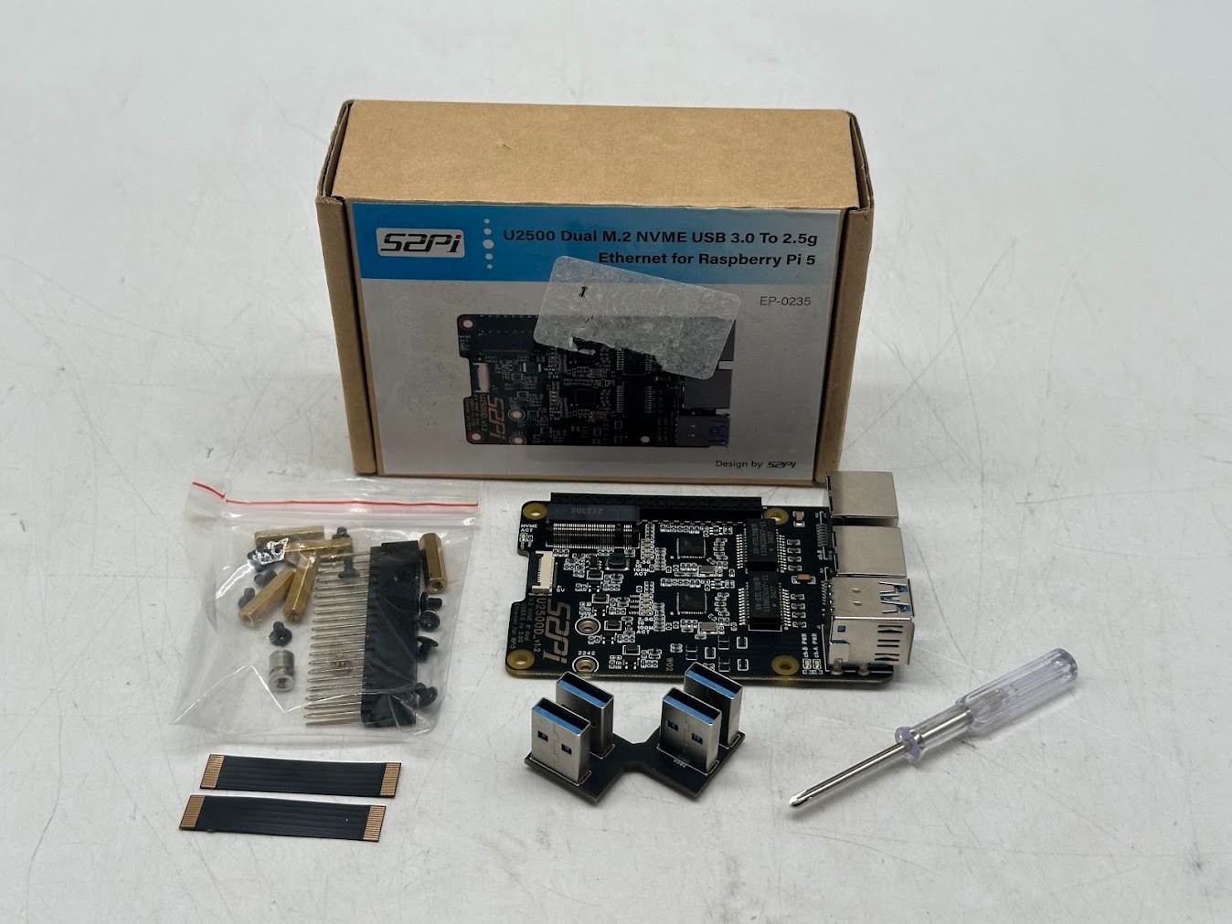 52Pi U2500 Dual M.2 NVME USB3.0 To 2.5g Ethernet For Raspberry Pi 5