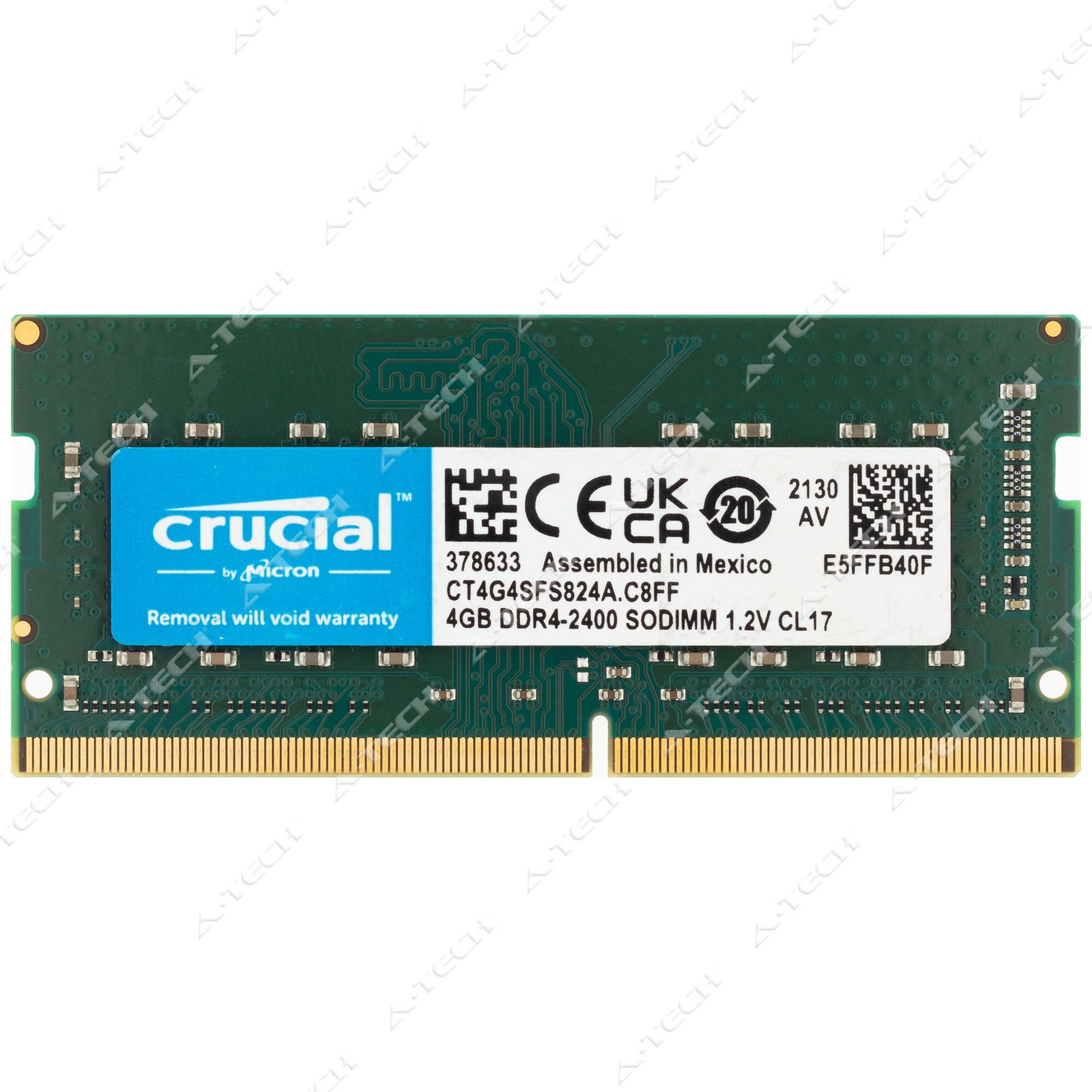Crucial 4GB DDR4 2400 MHz PC4-19200 1Rx8 SODIMM Laptop Memory RAM (CT4G4SFS824A)