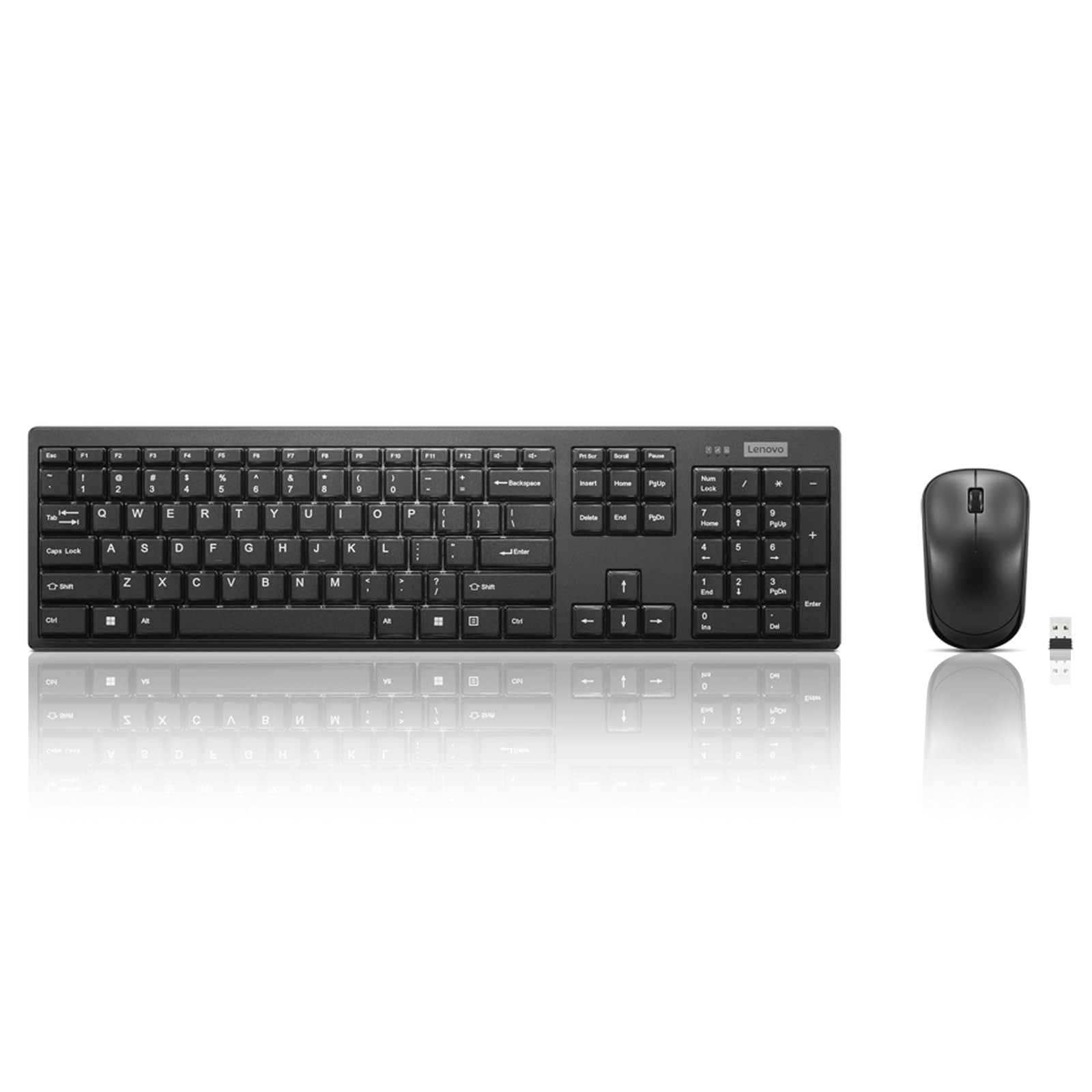 Lenovo 100 Wireless Keyboard and Mouse Combo –Spill Resistant Wireless USB Black