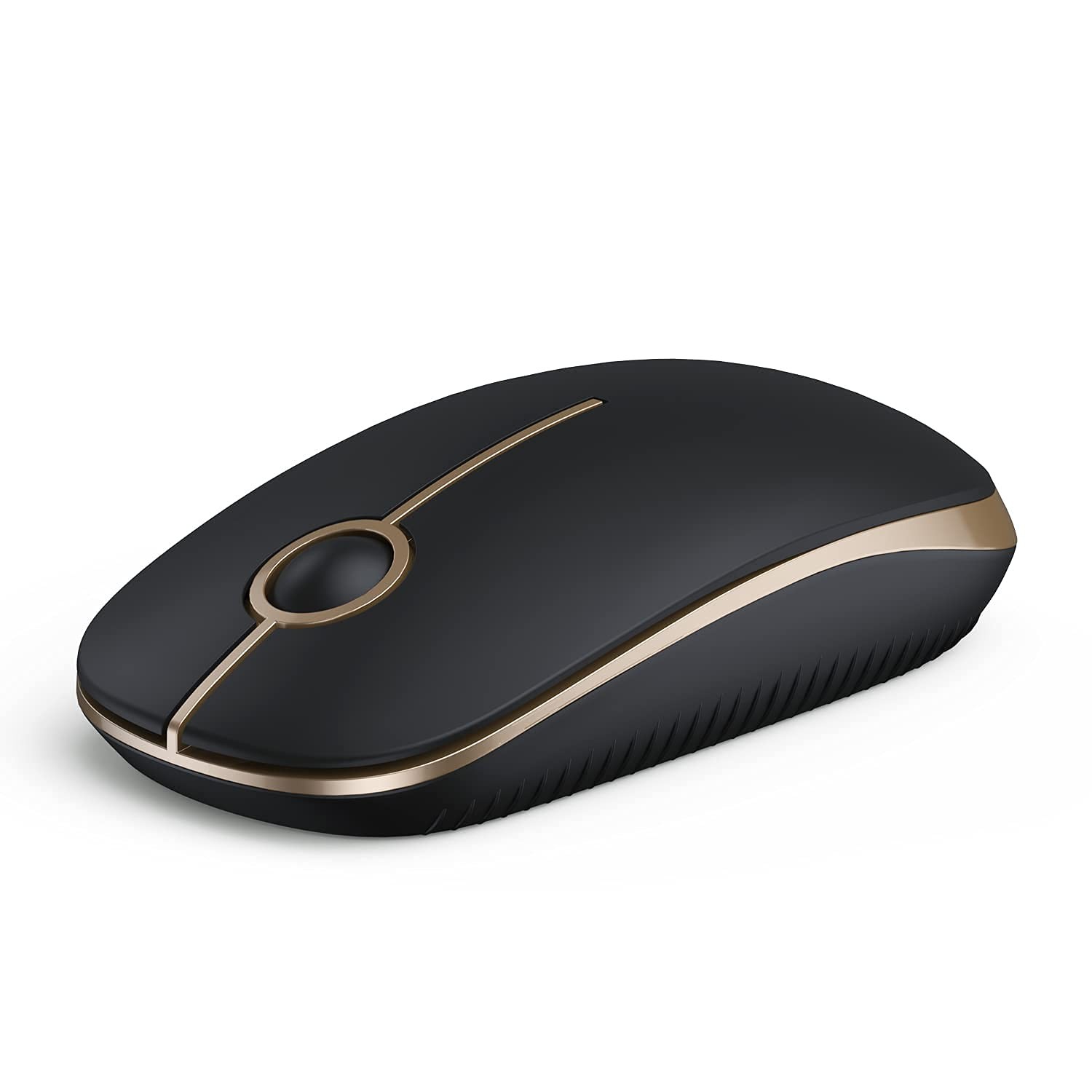 Wireless Mouse, 2.4G Slim Computer Laptop Mouse, Black and Gold