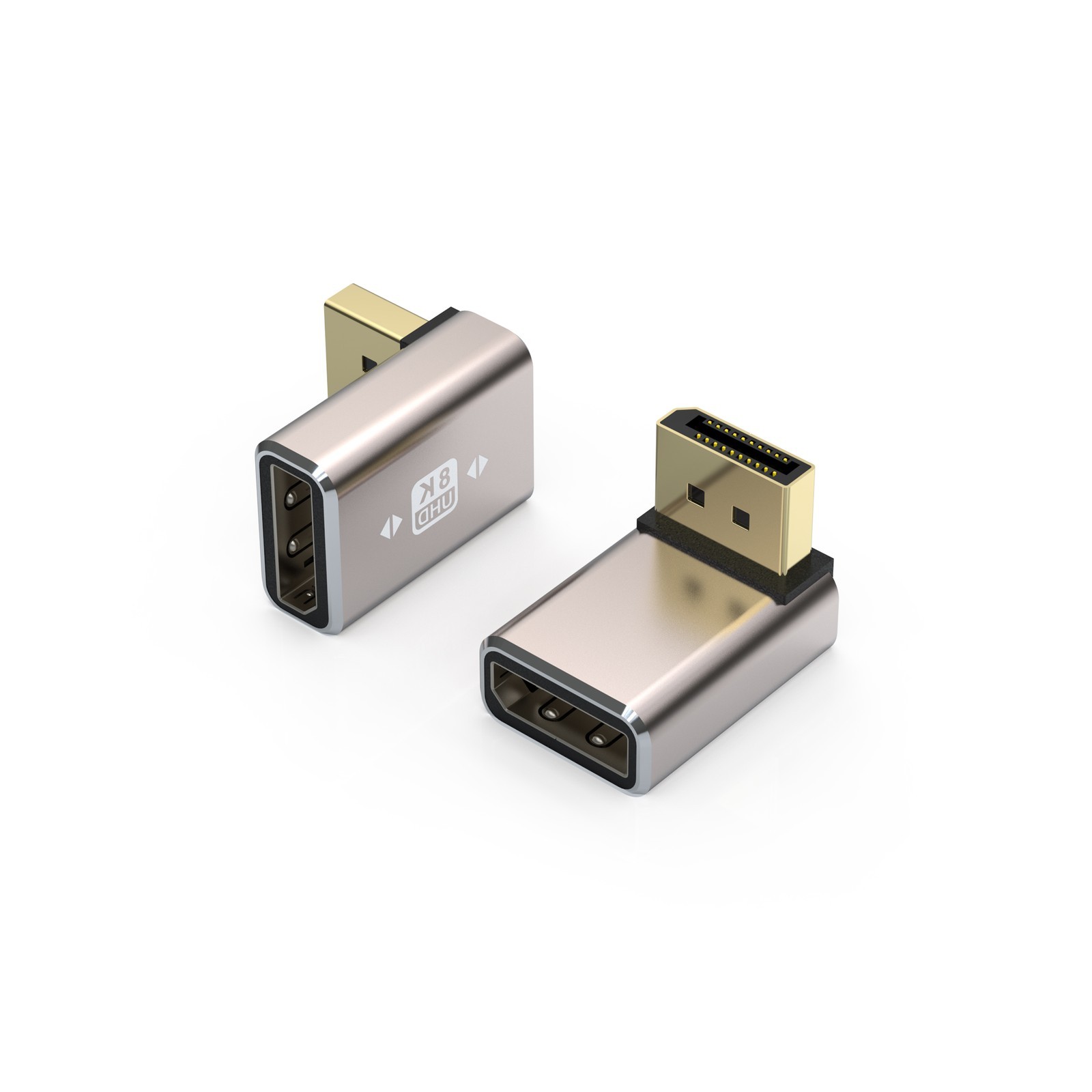 8K DisplayPort 1.4 Adapter 1-Pack, (Up and Down) Right Angle DP Male to Female