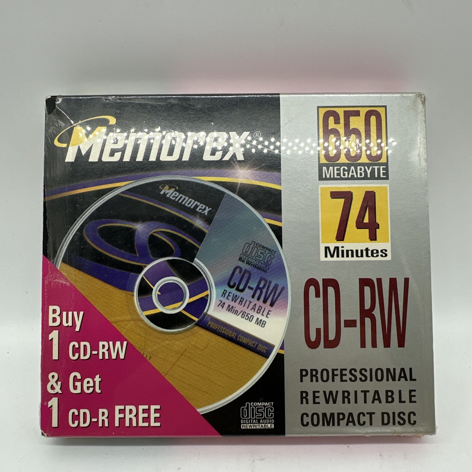 Memorex CD-RW 2 Pack 74 Minutes 650 MB Factory Sealed