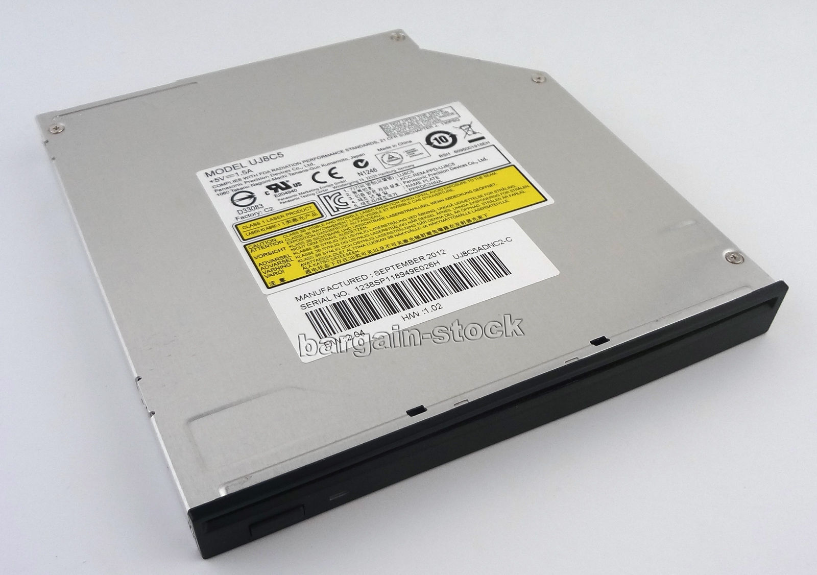12.7mm SATA Slot Load CD DVD RW Burner Drive Matshita UJ8C5 RE UJ-875A AD-7640S