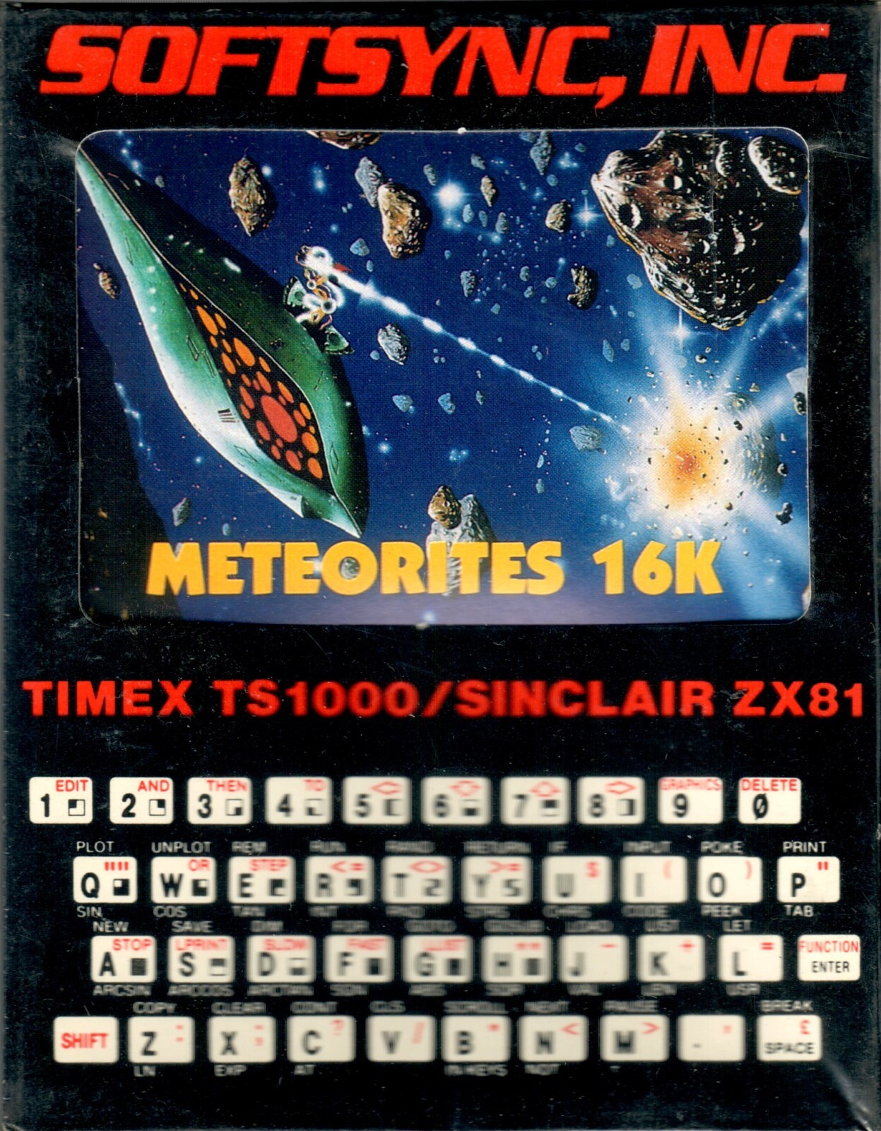 SOFTSYNC METEORITES 16K - Timex TS1000 / Sinclair ZX81 - Shrink-wraped