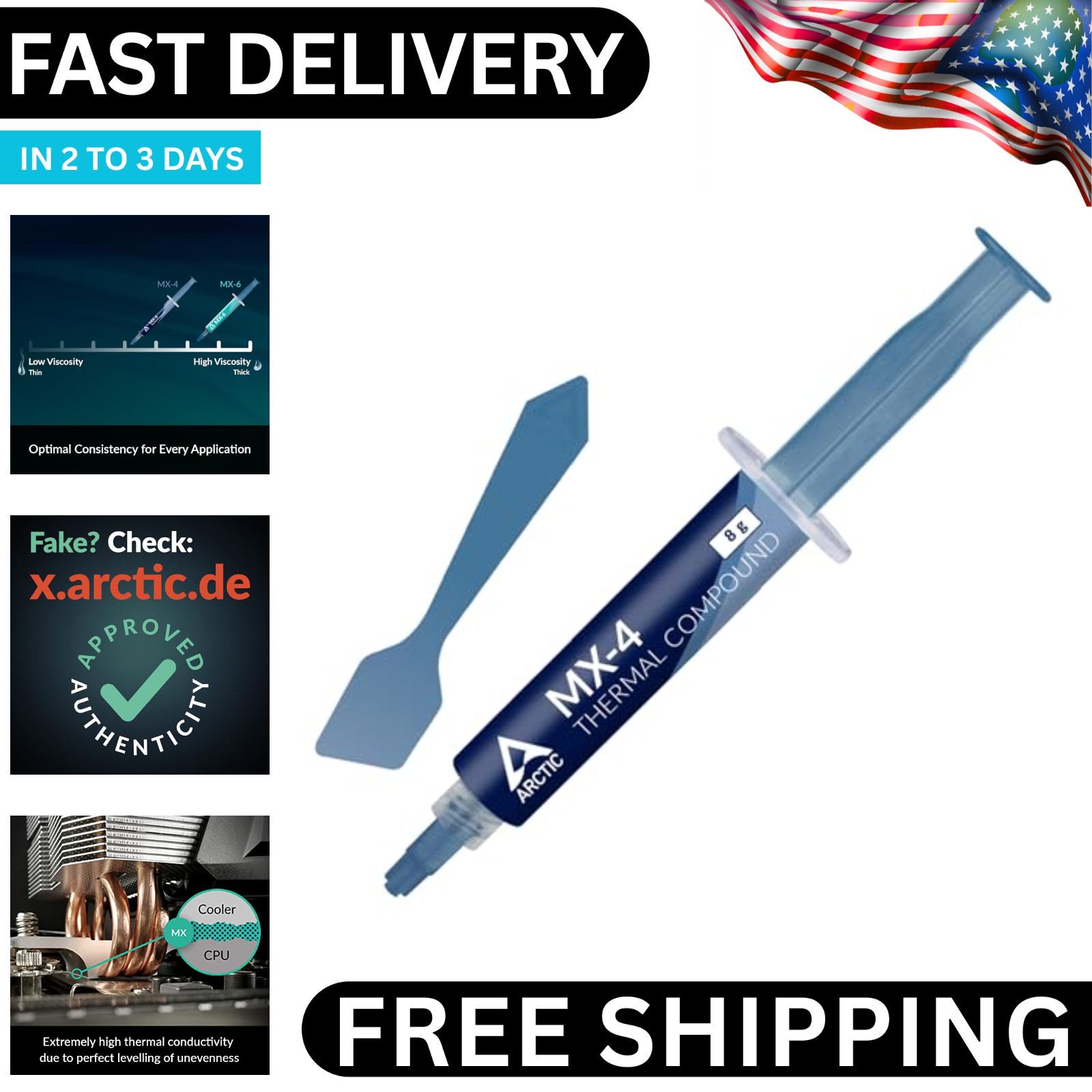 MX-4 Thermal Paste 8g CPU GPU very High Conductivity Compound with Spatula