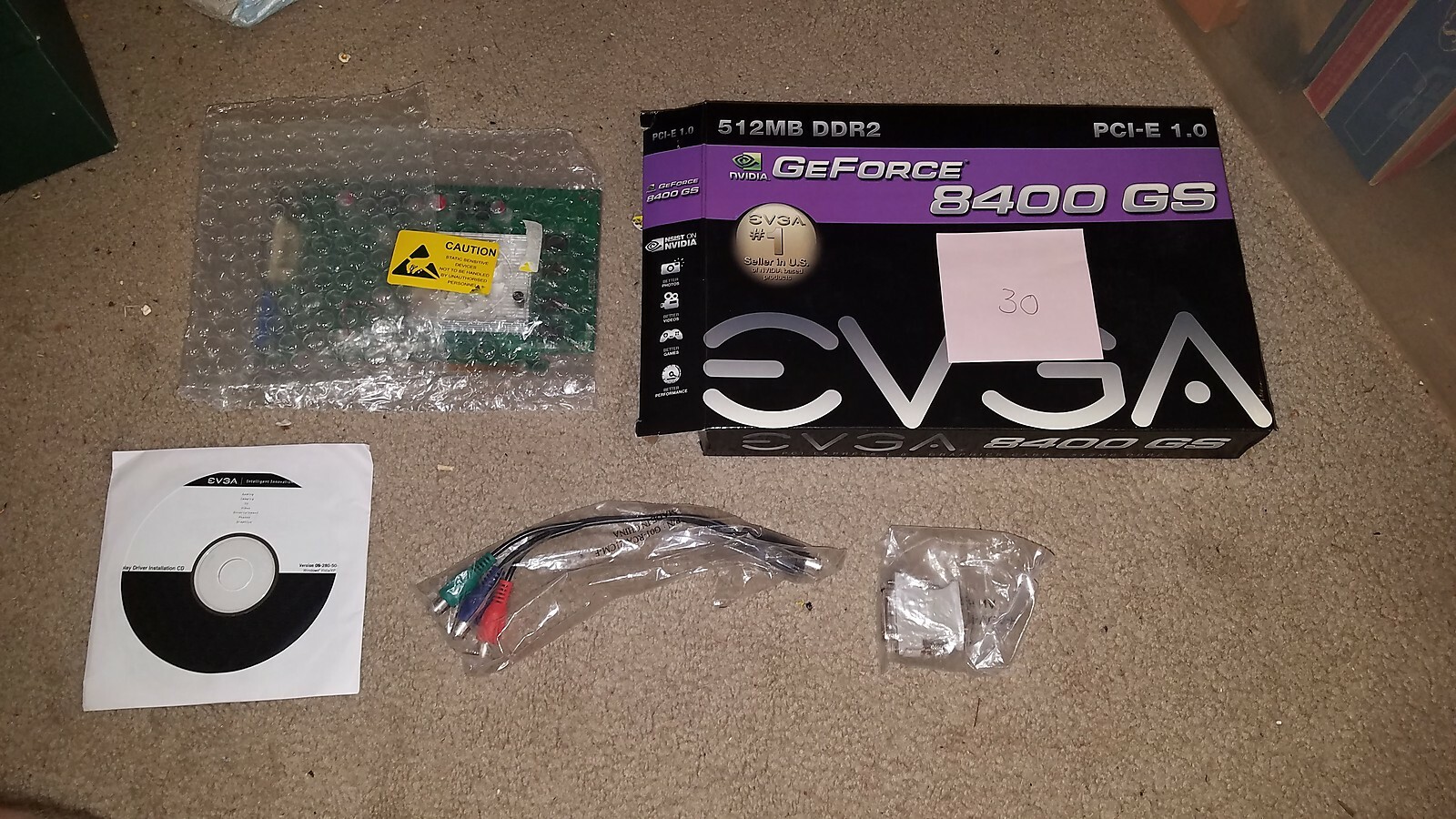 VINTAGE GEFORCE 8400 GS 8400GS 512MB DDR2 GE FORCE EVGA GRAPHICS CARD BOARD ~