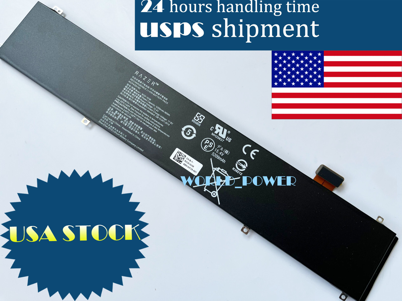 USA New OEM RC30-0248  RZ09-02386 Battery For Razer Blade 15 Advanced 2018 2019
