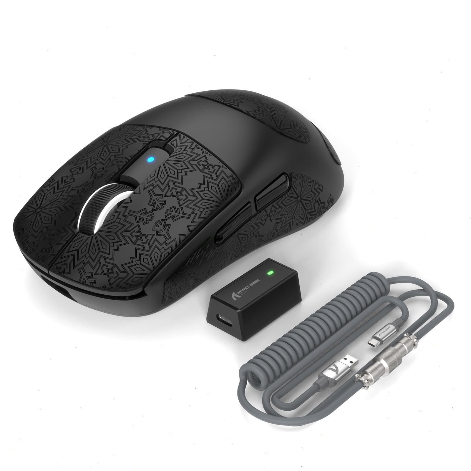 ATTACK SHARK R6 Wireless Gaming Mouse + C06 Coiled Cable Superlight 42000DPI