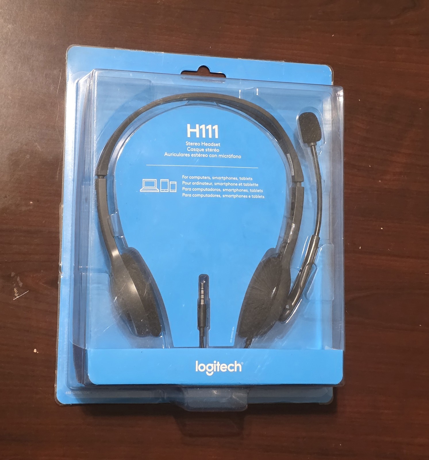 Logitech H111 Stereo Wired Headset Rotating Boom Mic 3.5mm On-Ear Black
