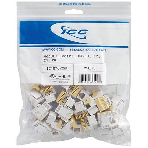 MODULE VOICE RJ-11 EZ 25 PK WHITE IC1076VCWH UPC 633758022057