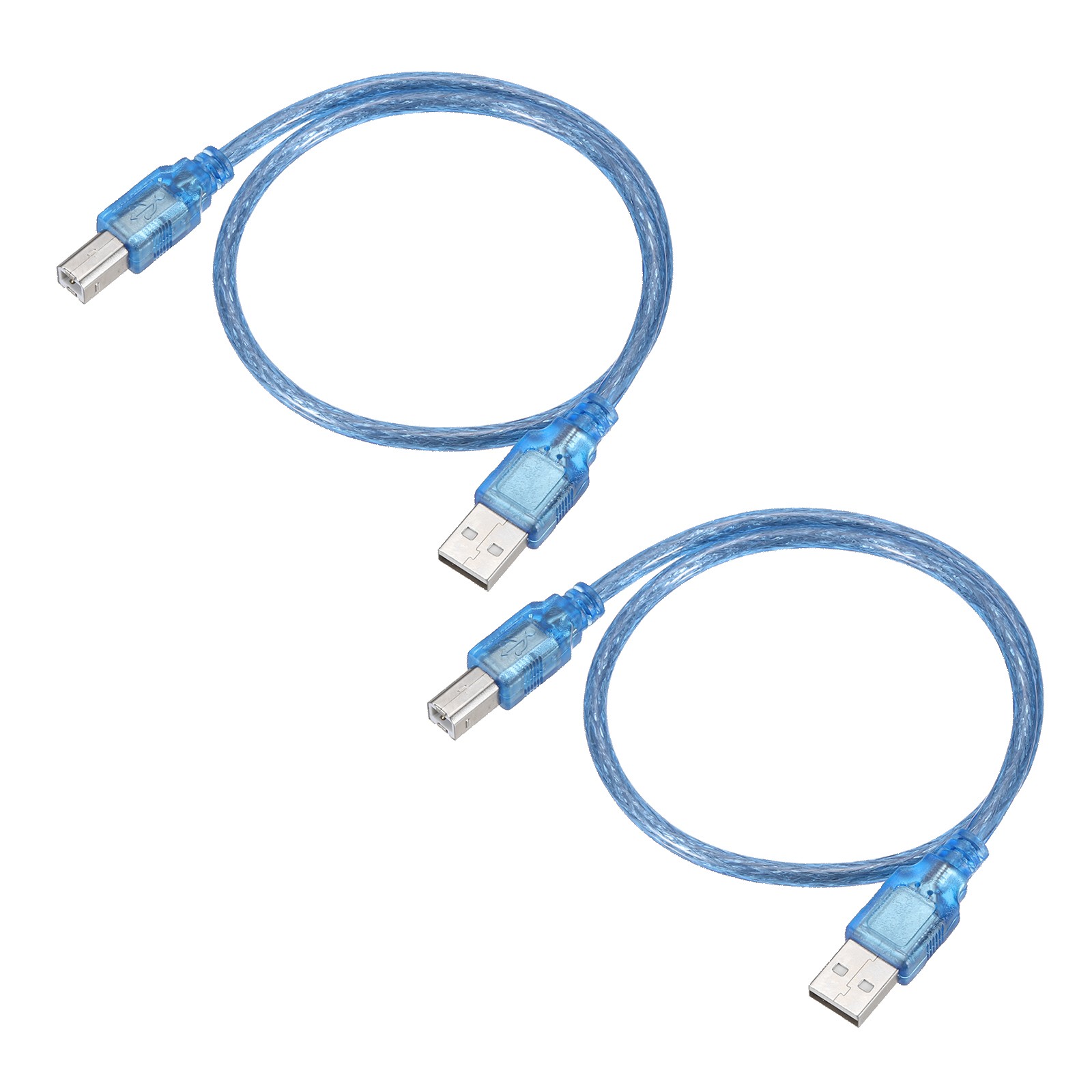 Printer Cable, 1.6ft Square USB A to USB B 2.0 Male Cable Pack of 2, Blue