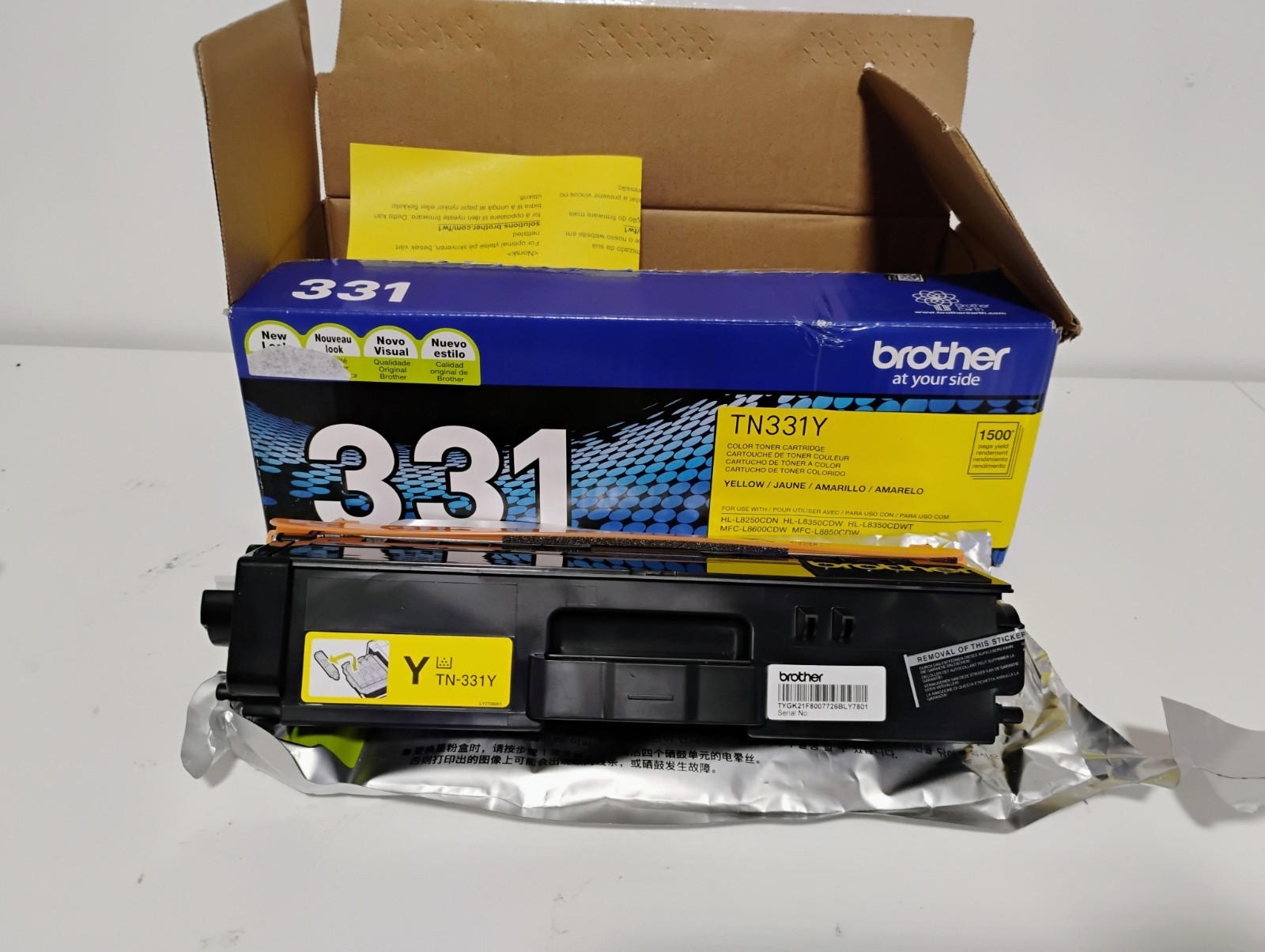 Brother TN-331y Yellow Cartridge Genuine New OEM Open Box