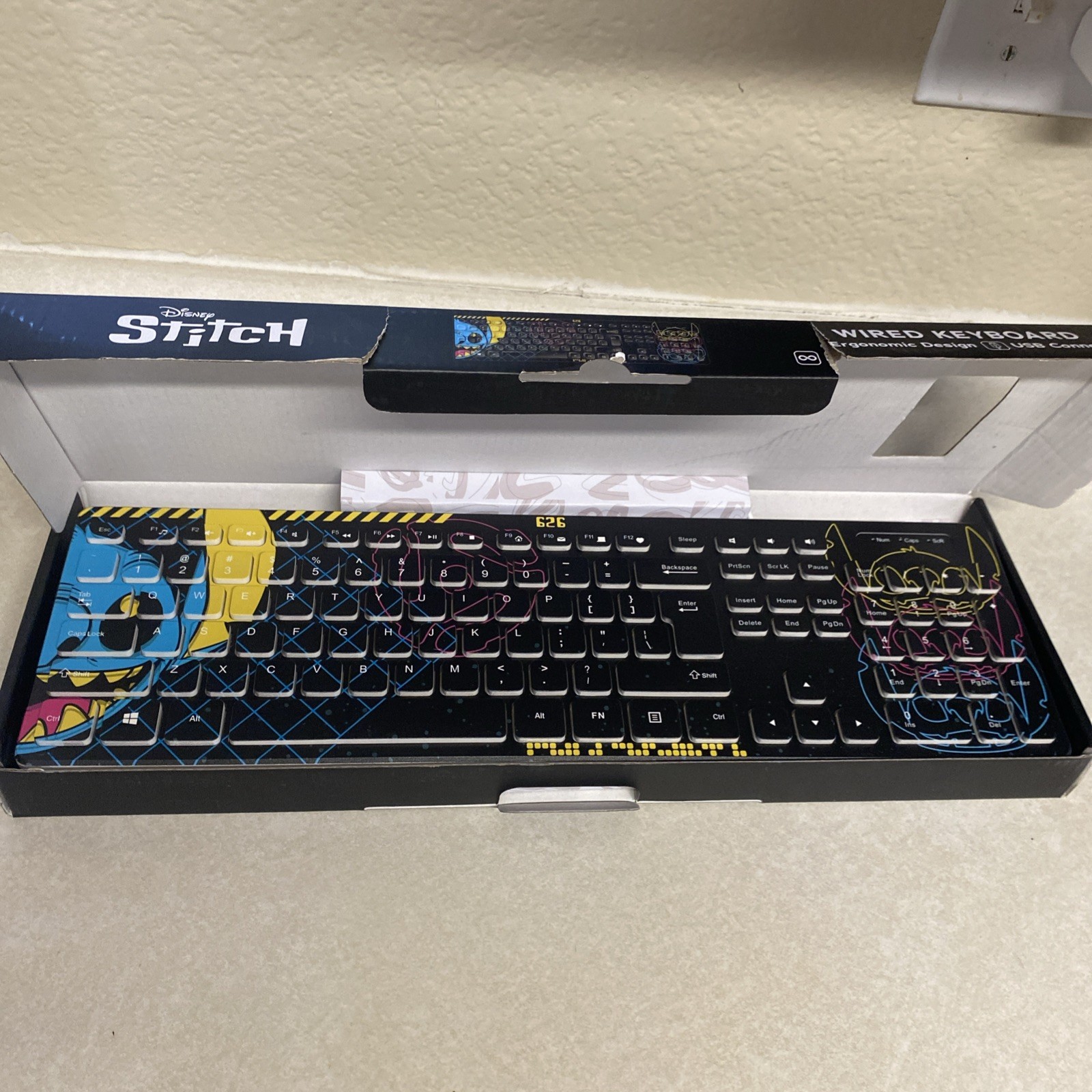 Disney Stitch Wireless Keyboard New In Box 