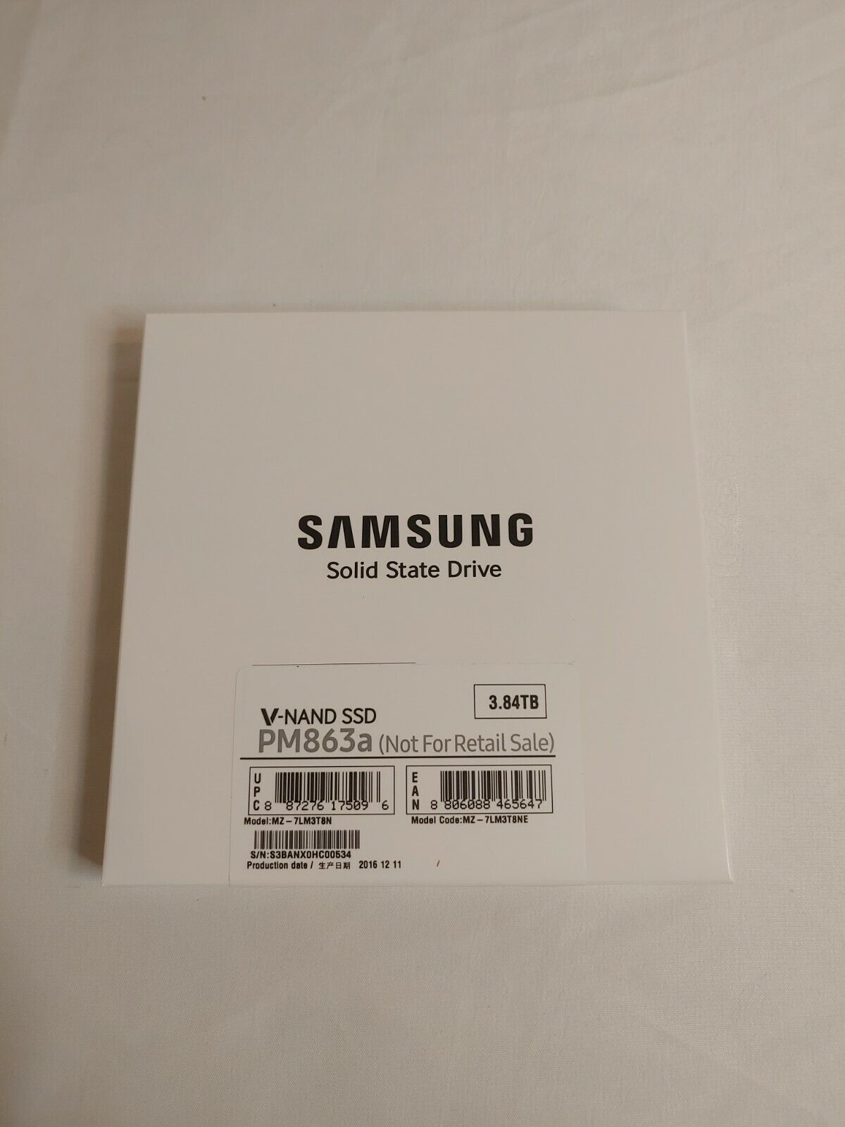 Samsung Enterprise SSD PM863a 3.84TB 2.5 SATA-III (MZ-7LM3T8N)