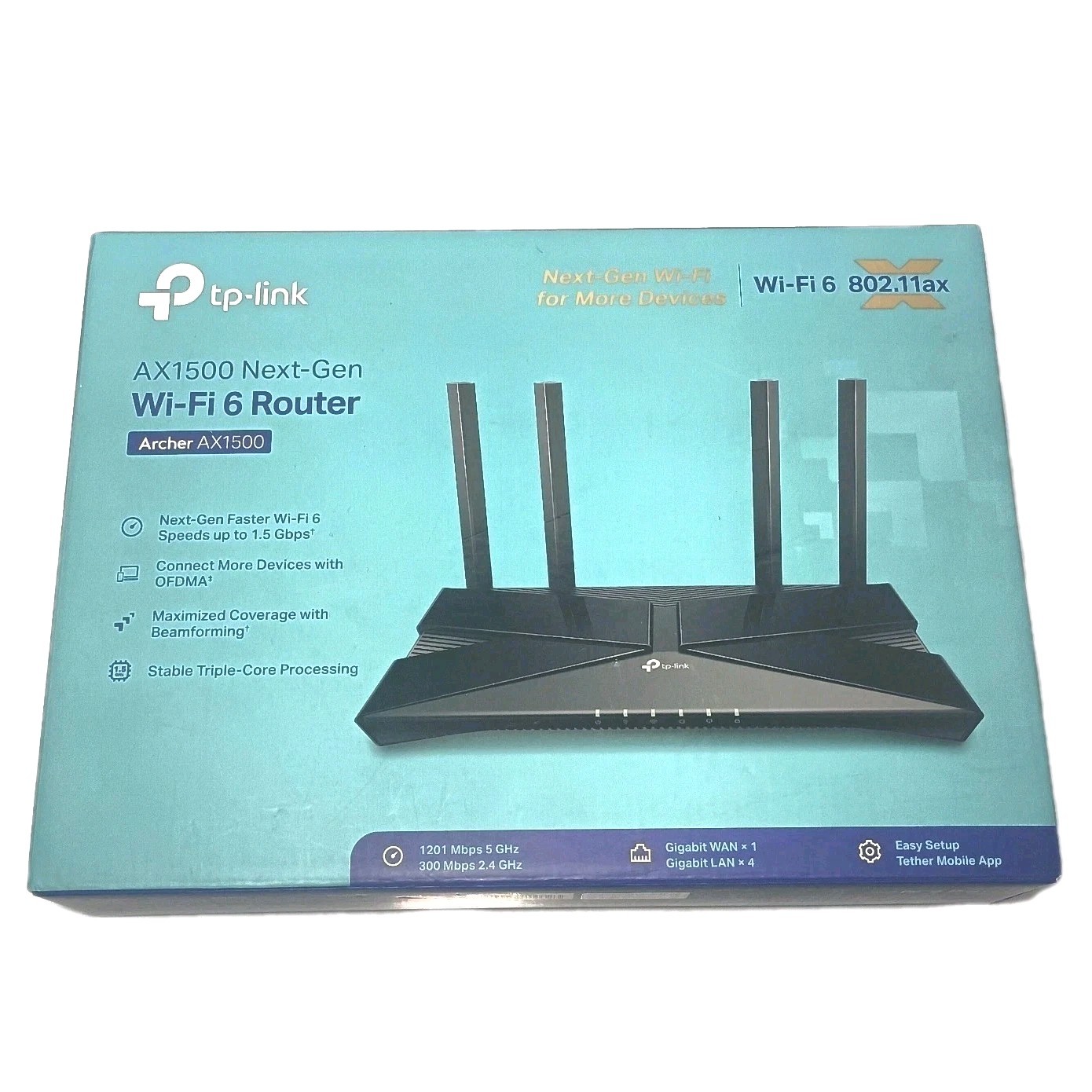 TP-Link AX1500 Next-Gen Wi-Fi 6 Router (Archer AX1500) - Black