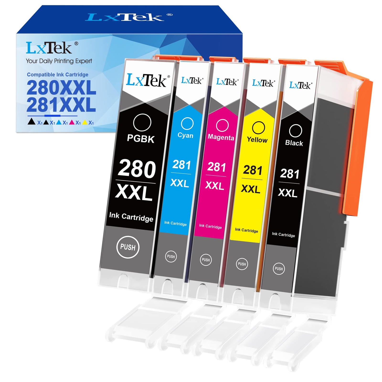 Lxtek Compatible Ink Cartridge Replacement For Canon Pgi 280 Xxl Cli 281 Xxl To