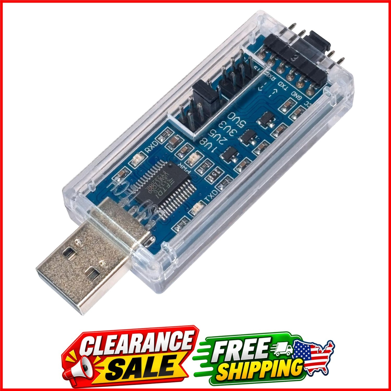 SH-U09C5 USB to TTL UART Converter Cable with FTDI Chip Support 5V 3.3V 2.5V ...