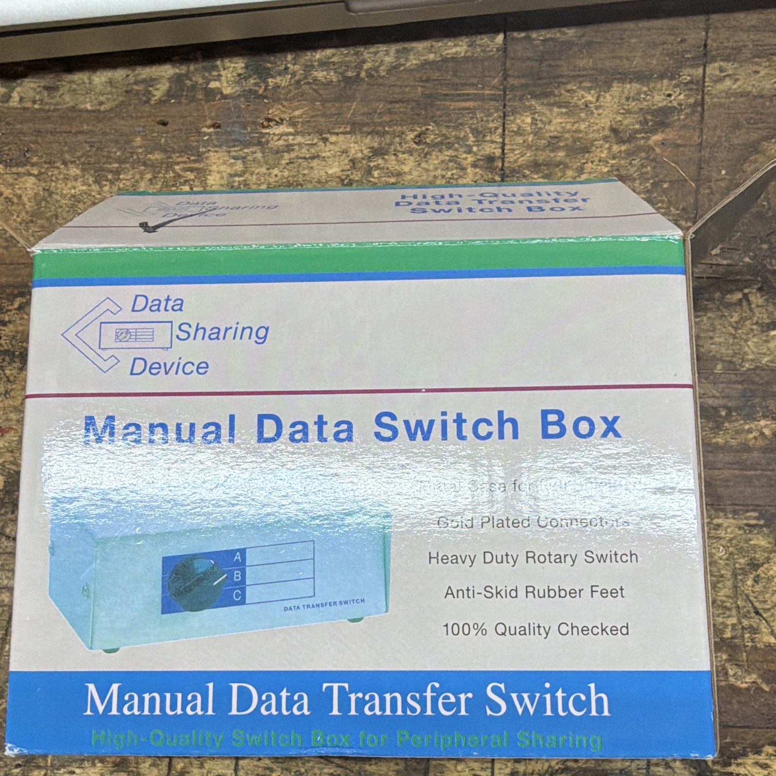 Manual Data Switch Box RJ11 A/B 1:2 Gold Plated Beige 9ft DS-101