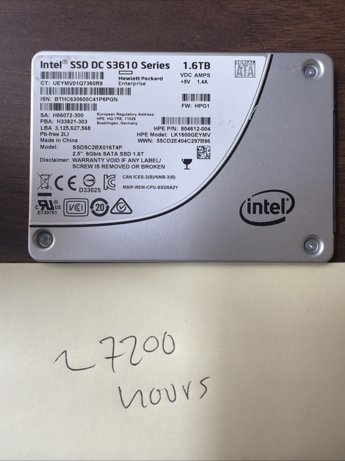 Intel SSD DC S3610 1.6tb