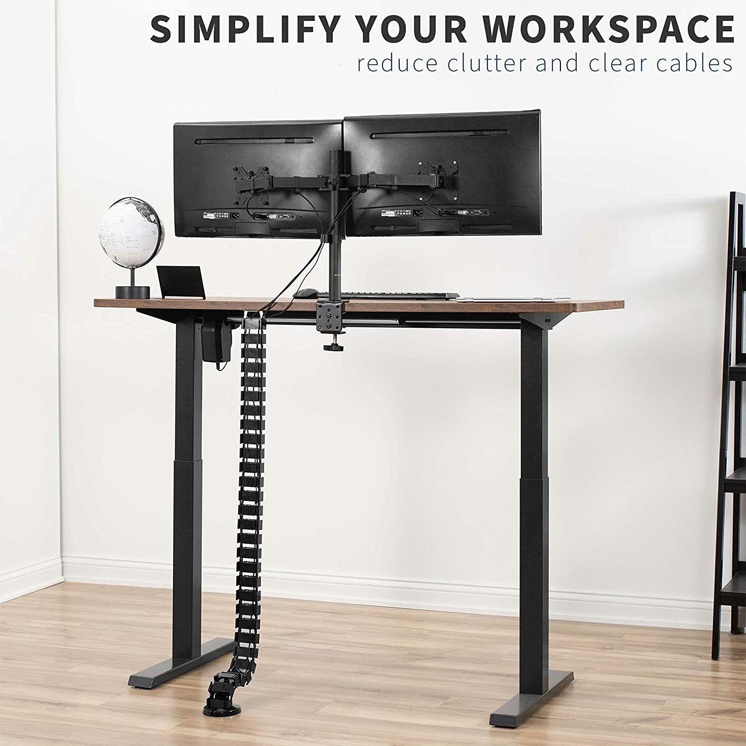VIVO Vertebrae Cable Management Kit Height Adjustable Desk Quad Wire Organizer