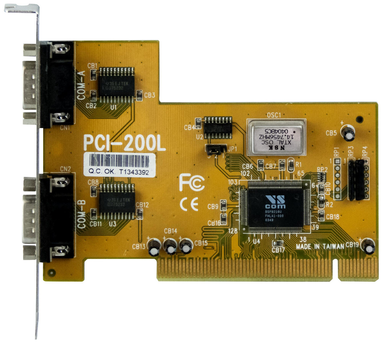 Rs-232 Controller Vscom Pci-200l I/o Card Dual Com Pci