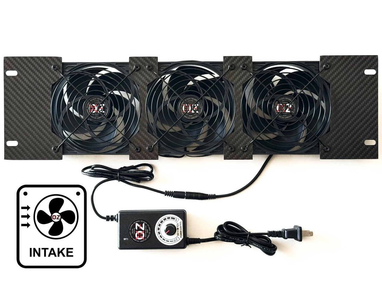3U Rackmount Cooling Intake Fan Panel Quiet High-Airflow 19" Server AV Cabinet