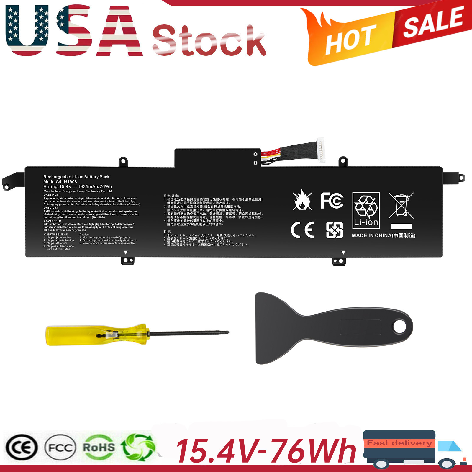 C41N1908 Battery Replacement for Asus ROG Zephyrus G14 GA401II GA401IV C41PQ05