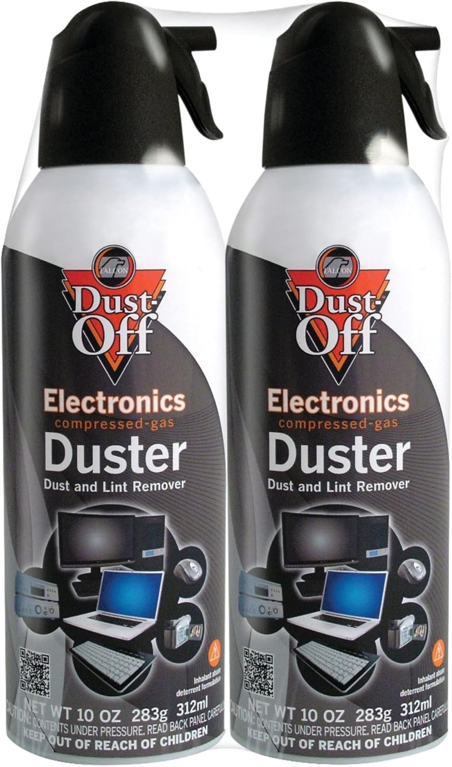Falcon Compressed Gas 152a Disposable Cleaning Duster 2 Count With Wipe 10 Oz.