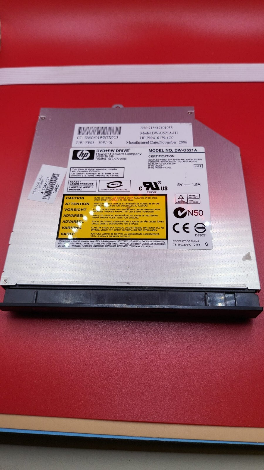 HP Pavilion dv2000 LightScribe DVD/RW Drive 417062-001 FULLY TESTED USA SELLER.