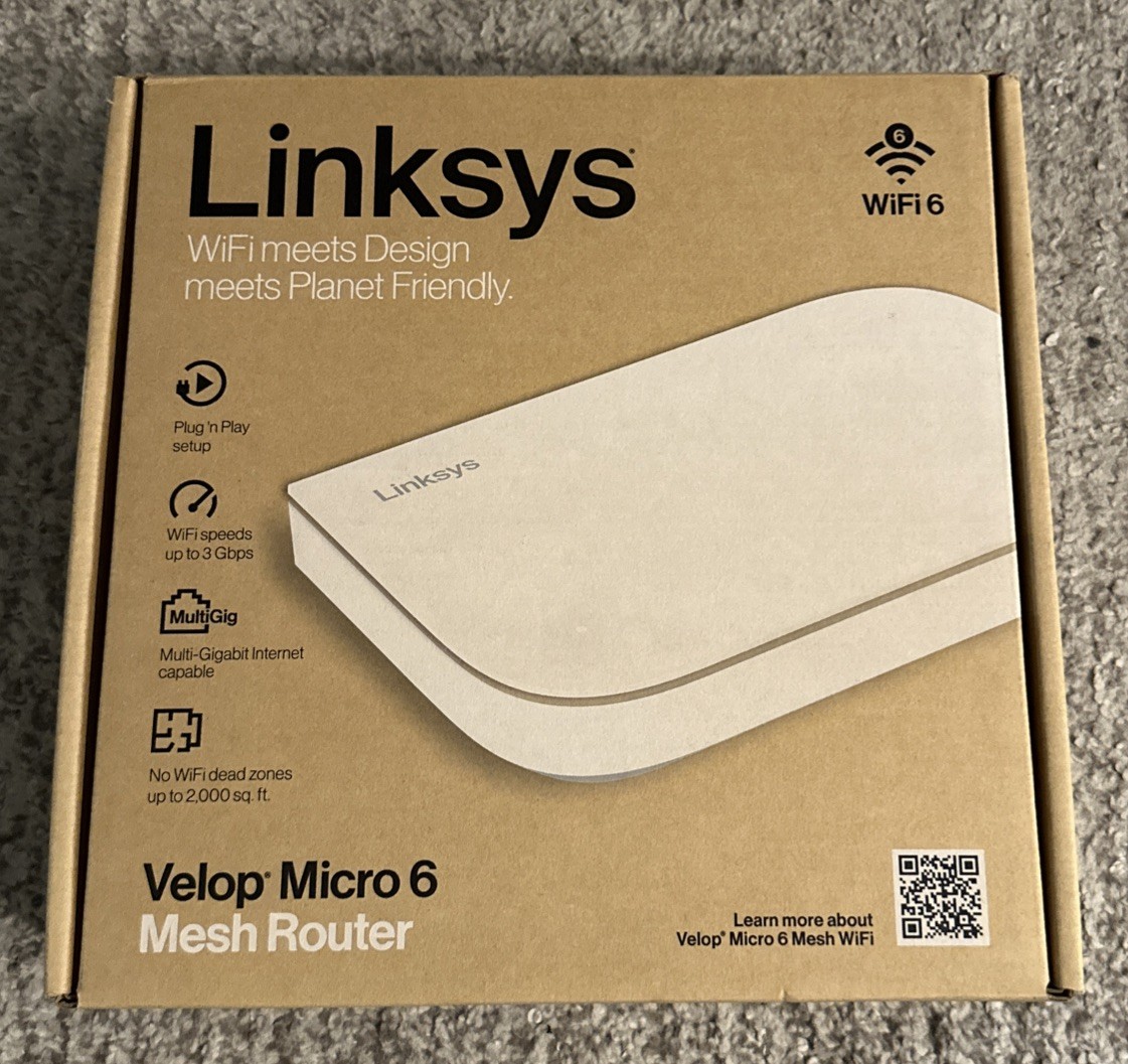 Linksys - Velop AX3000 Dual Band Micro 6 Mesh Router - White  BRAND NEW