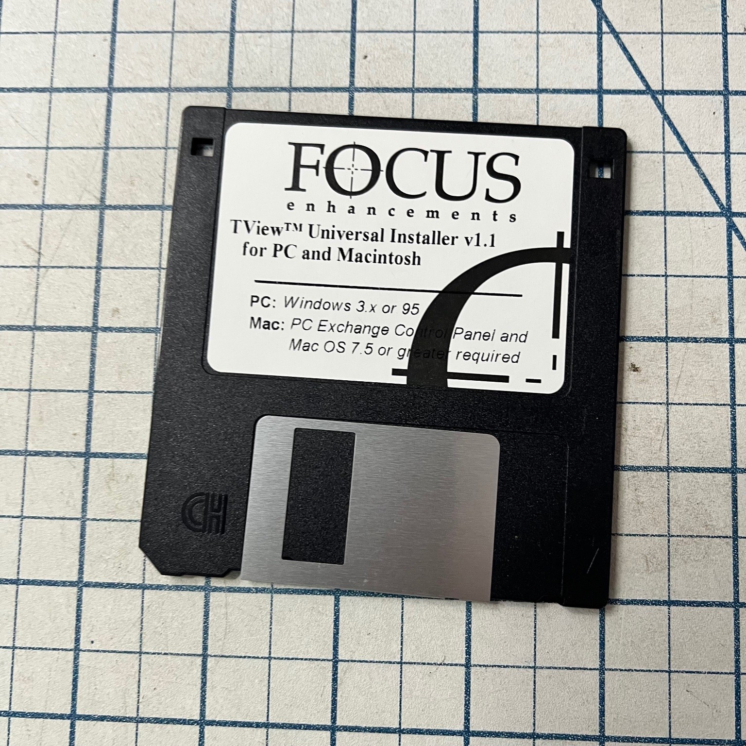 FOCUS TView Universal Installer Software PC Macintosh 3.5" Floppy Disk Vintage