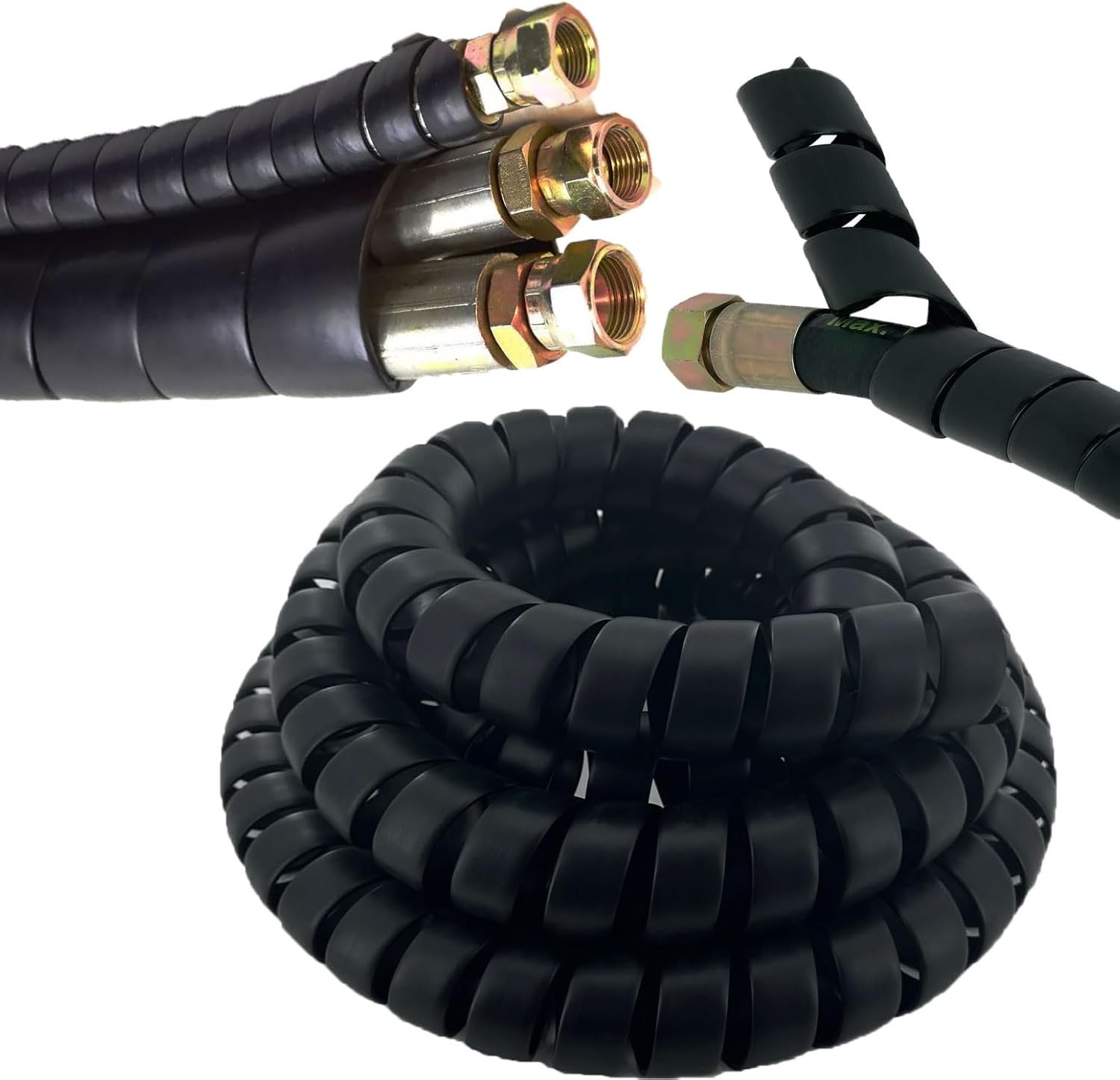 Spiral Wrap Cable Protector 2" OD x 10' Hydraulic Pneumatic Hose Guard Safe