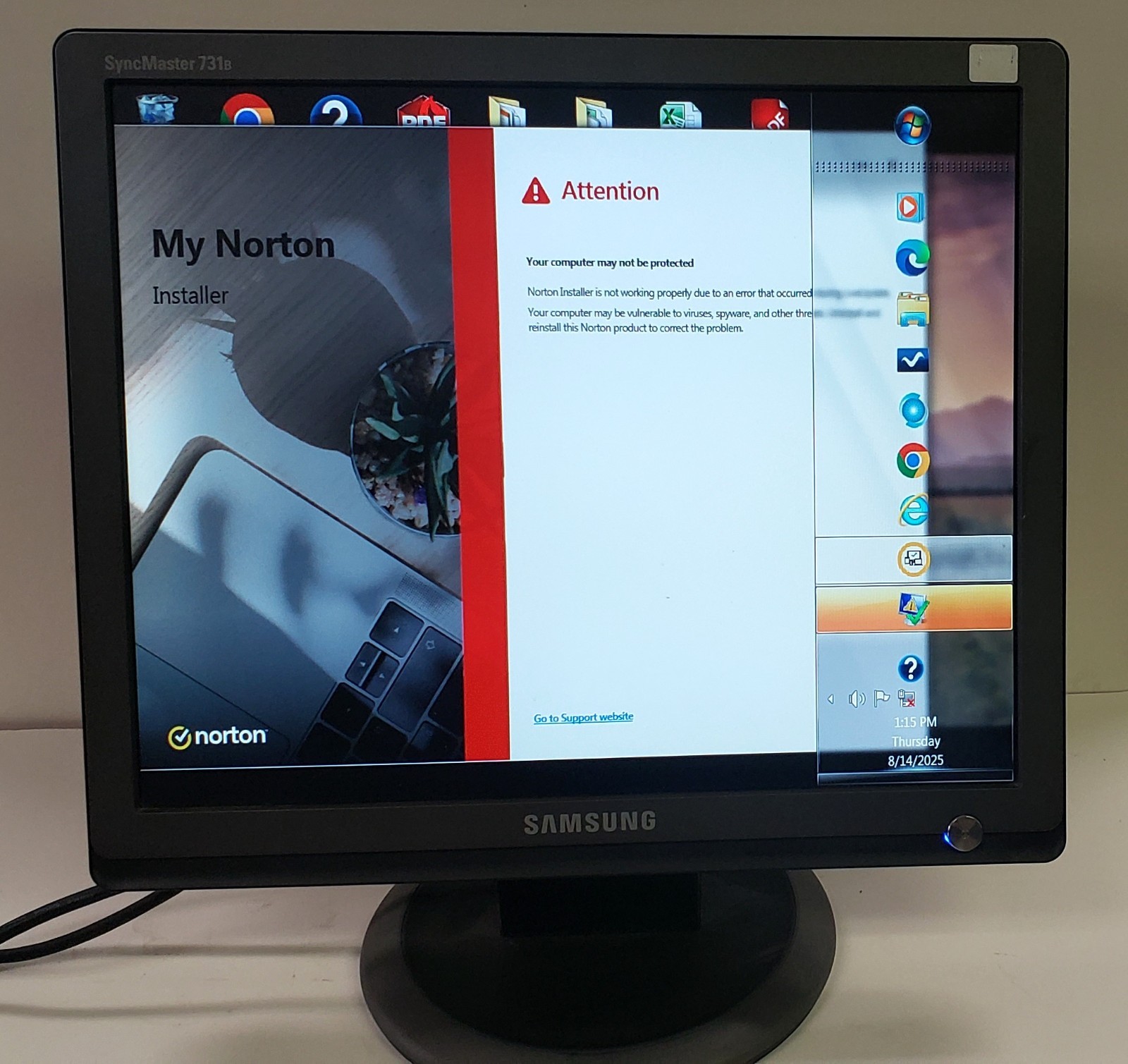 Samsung SyncMaster 731B 17" LCD Monitor Very Good DVI VGA - Black