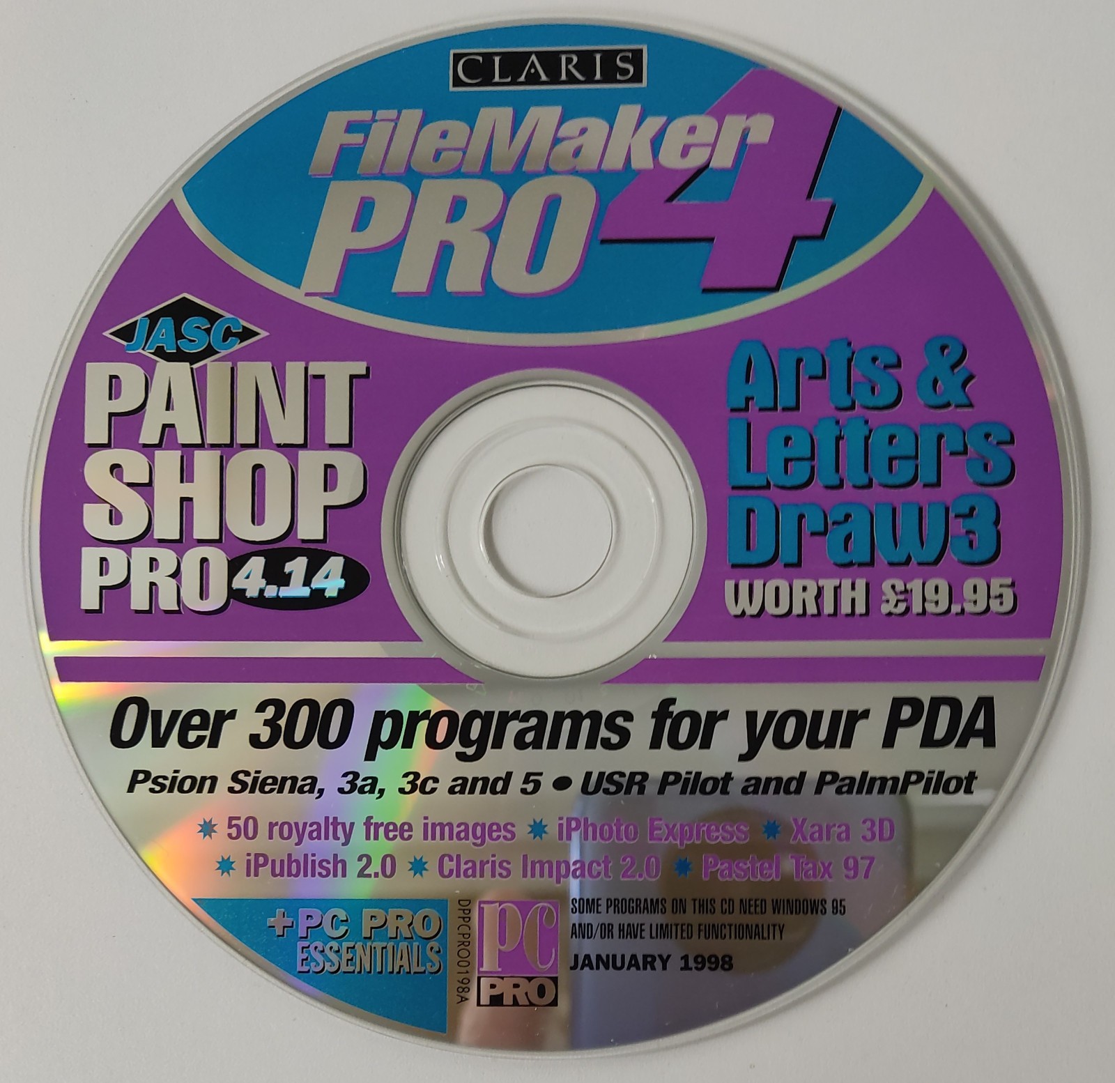 Vintage January 1998 PC Pro Essentials Bonus Disc NEW Unused Unopened