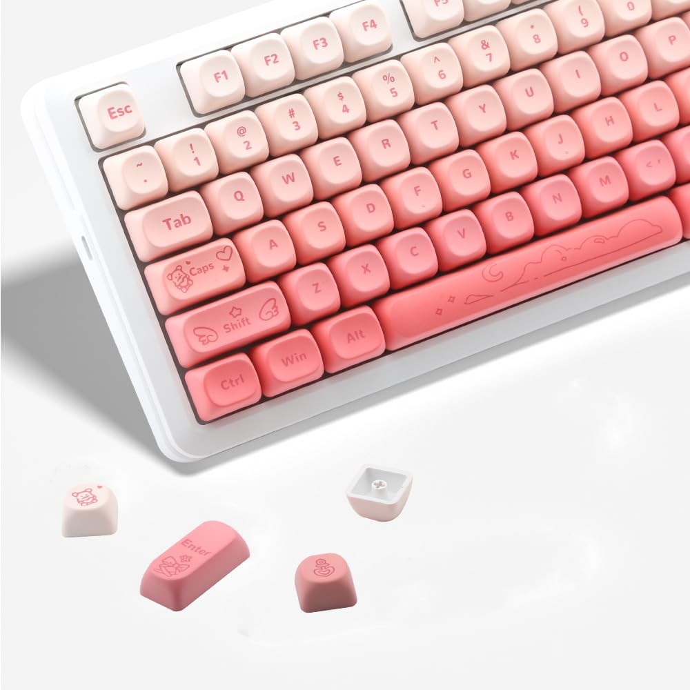 134Keys PBT Keycaps MOA Profile Key Cap for Cherry Gateron MX Switches Mechan...