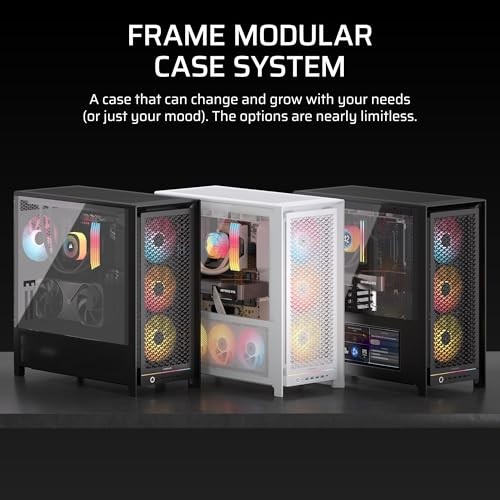 WHITE - CORSAIR FRAME 5000D RS MODULAR HIGH AIRFLOW MID-TOWER PC CASE – 4X