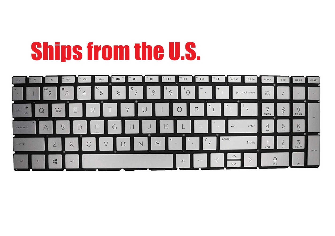 For HP 17-by0021dx 17-by1033dx US Silver Keyboard New Original Backlit