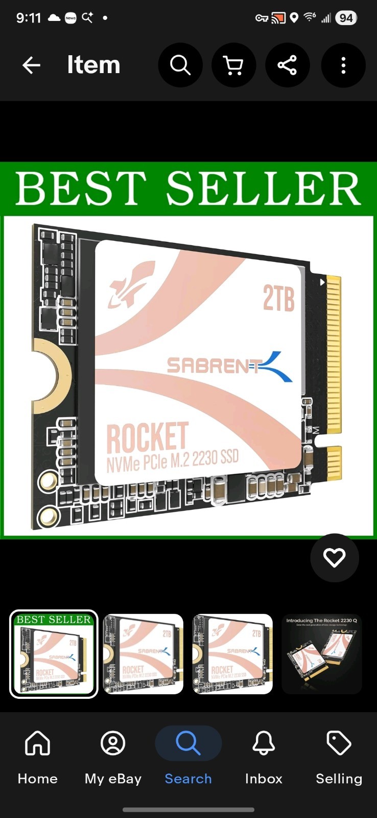 PCIe Gen4 2TB NVMe SSD - Single-Sided, Compact Form Factor New Sealed