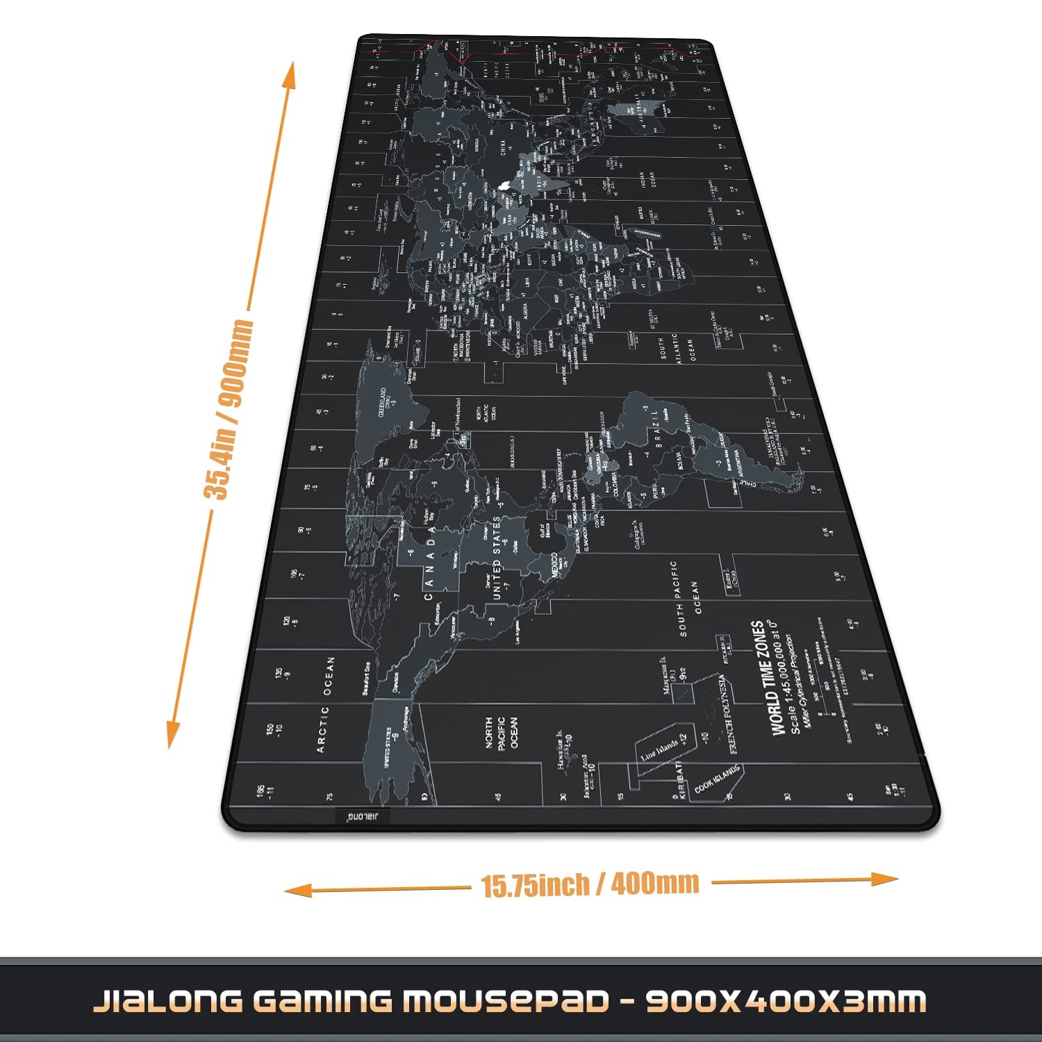 Large World Map Gaming Mouse Pad 35.4x15.7 Inches Extended XXL Desk Mat