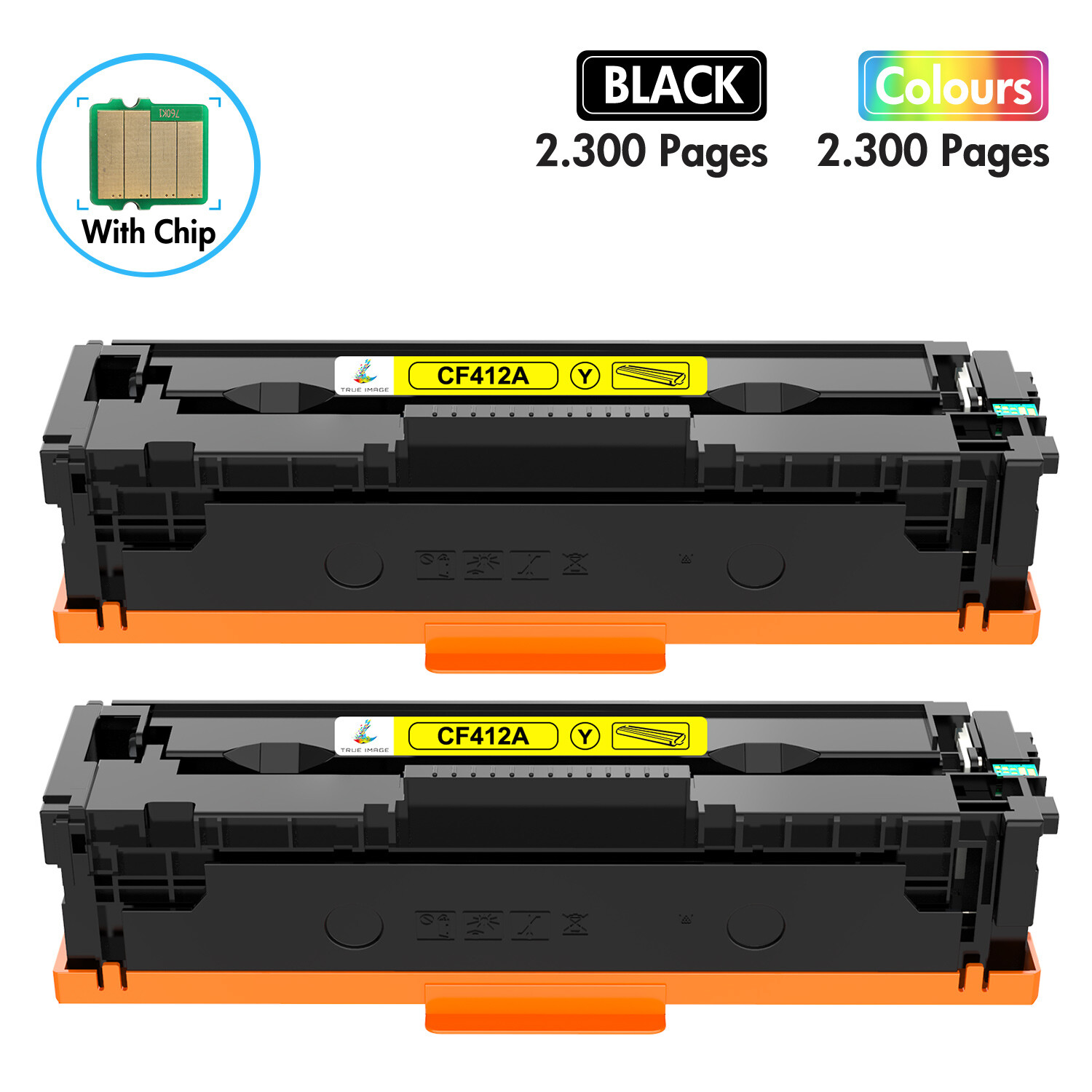 2 Pcs Toner Cartridge CF412A 410A For HP Color Laserjet Pro MFP M452nw M477fdw