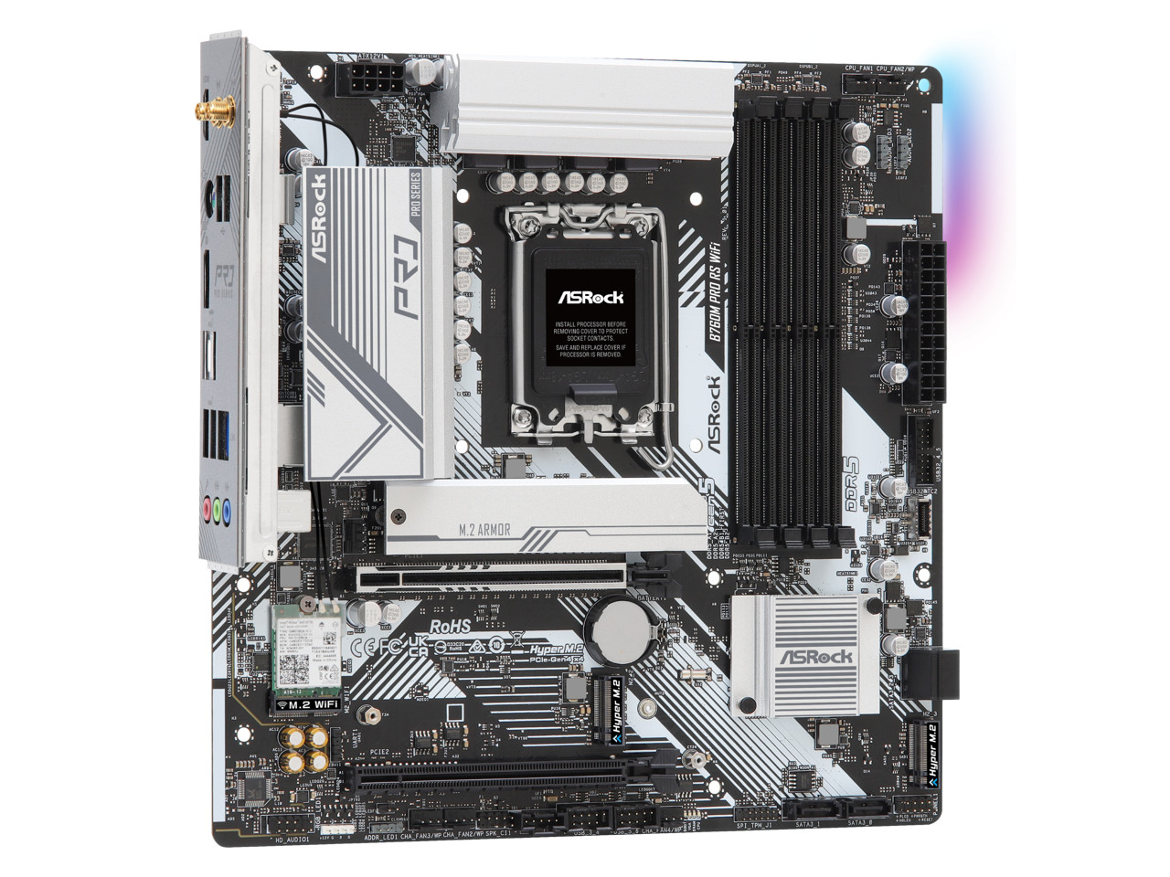 B760M PRO RS WiFi LGA 1700 Intel B760 Micro ATX Motherboard ASRock