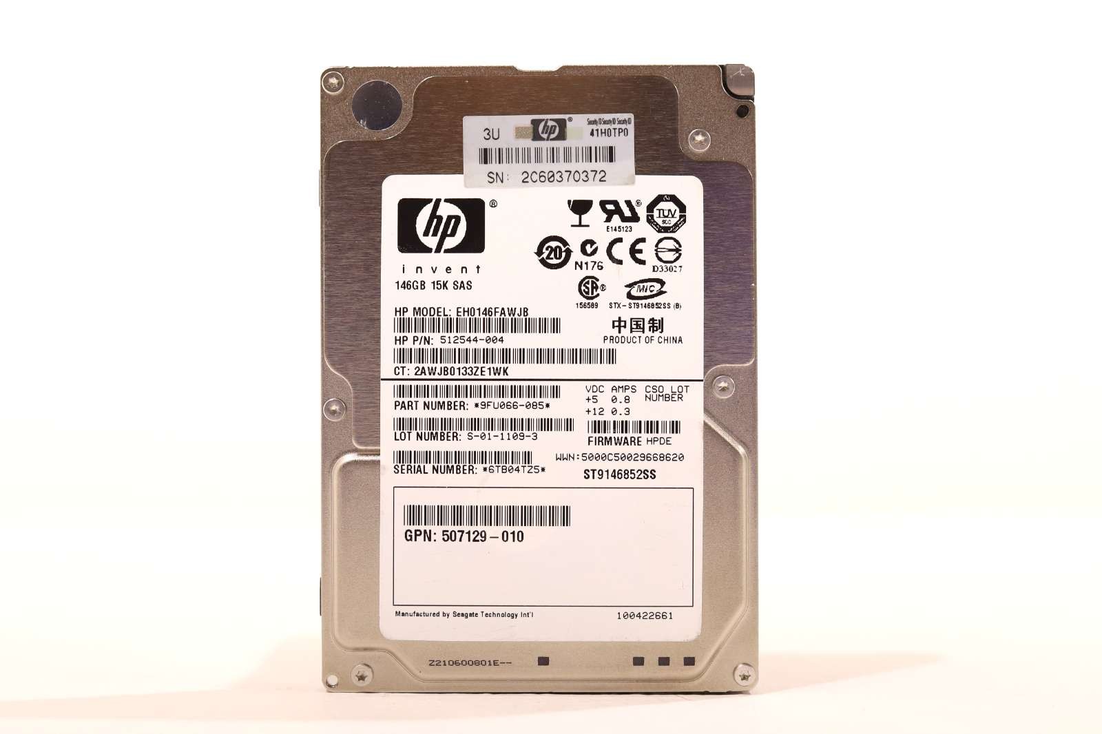 HP EH0146FAWJB 146GB 2.5" 6Gb/s 15K RPM SAS Hard Drive P/N: 507129-010 Tested