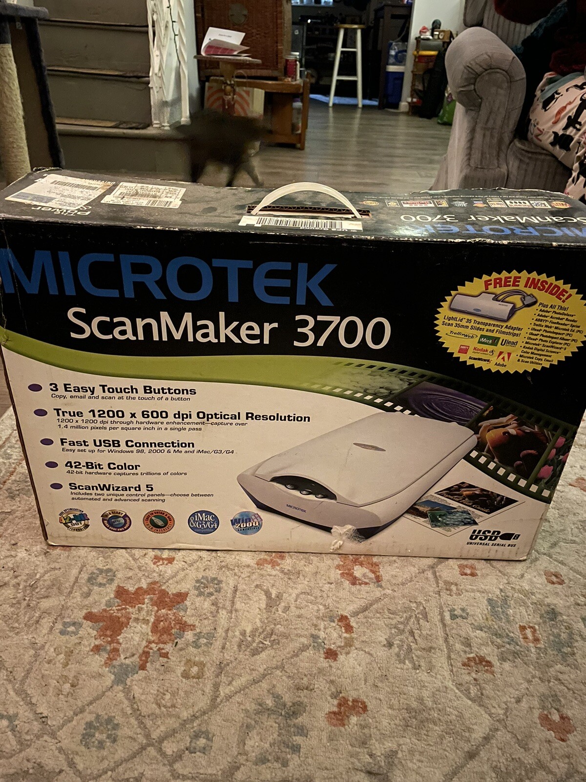 Microtek Scanmaker 3700 Flatbed Scanner MAC/PC USB 1200x600 dpi 42 Bit Color NEW